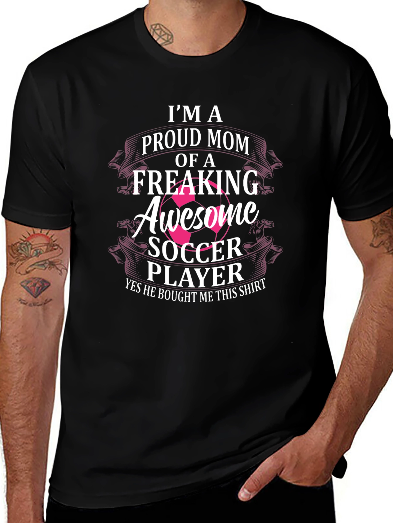 Proud Mom of an Awesome Soccer Player Graphic Tee