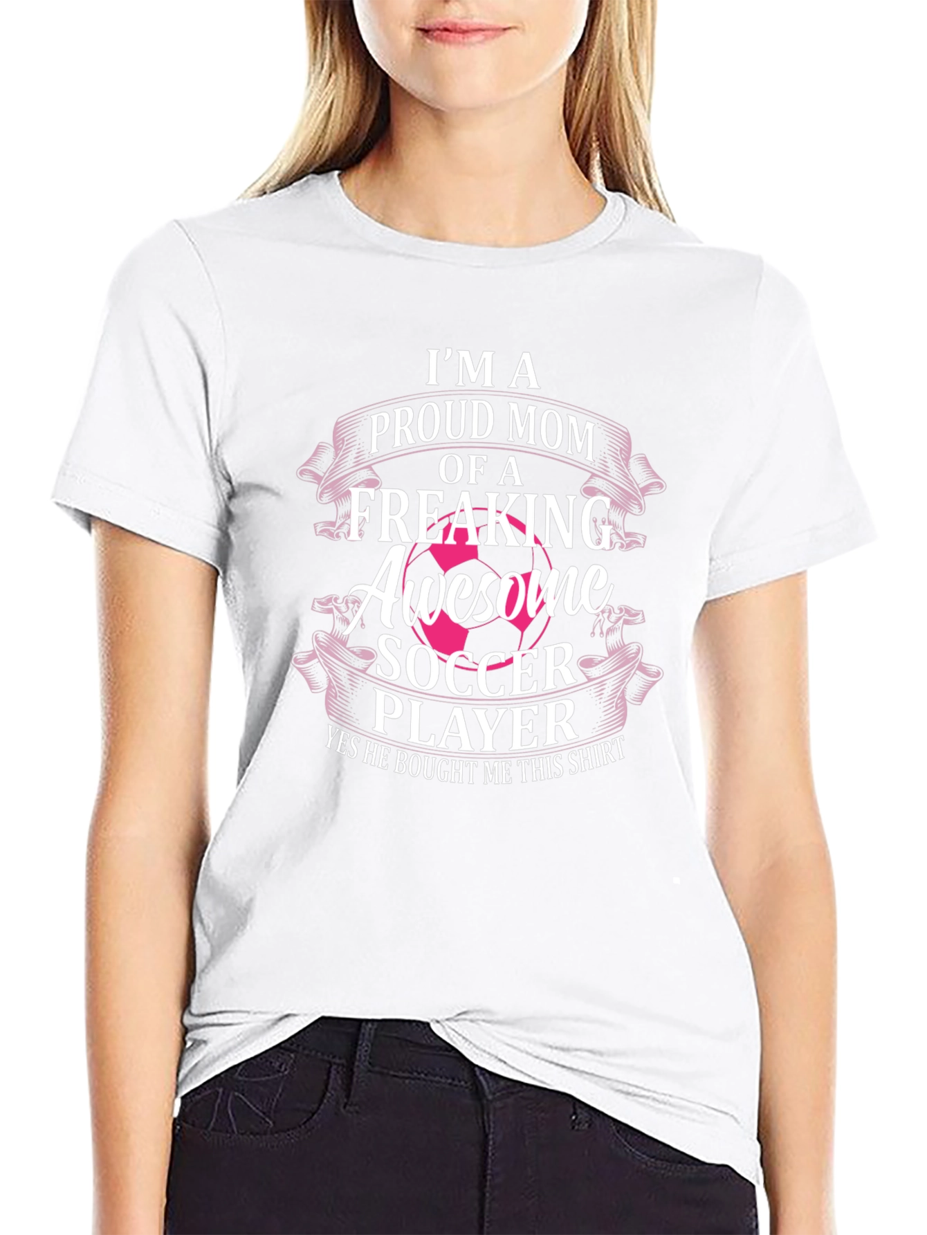 Proud Mom of an Awesome Soccer Player Graphic Tee