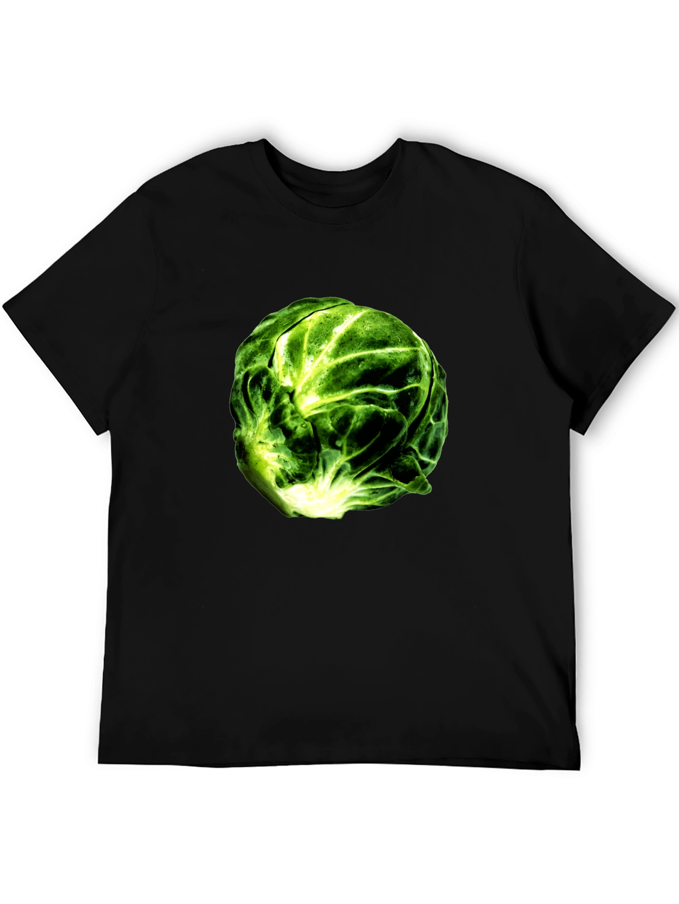 Brussels Sprout Graphic Tee - Black Cotton T-Shirt