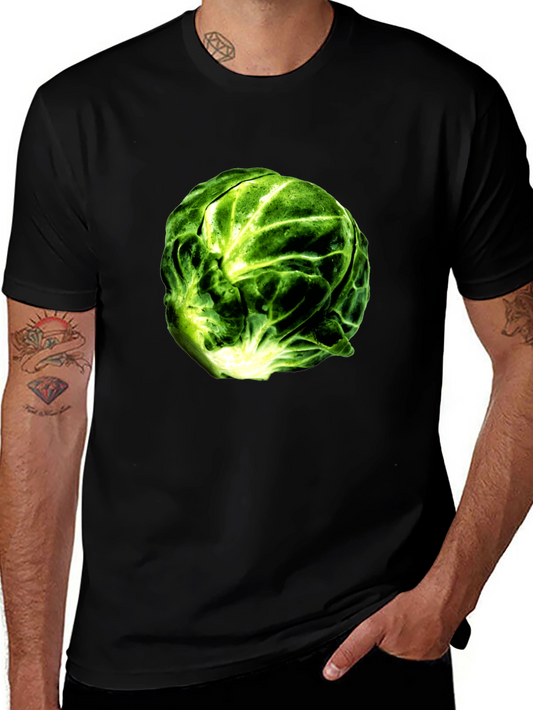 Brussels Sprout Graphic Tee - Black Cotton T-Shirt