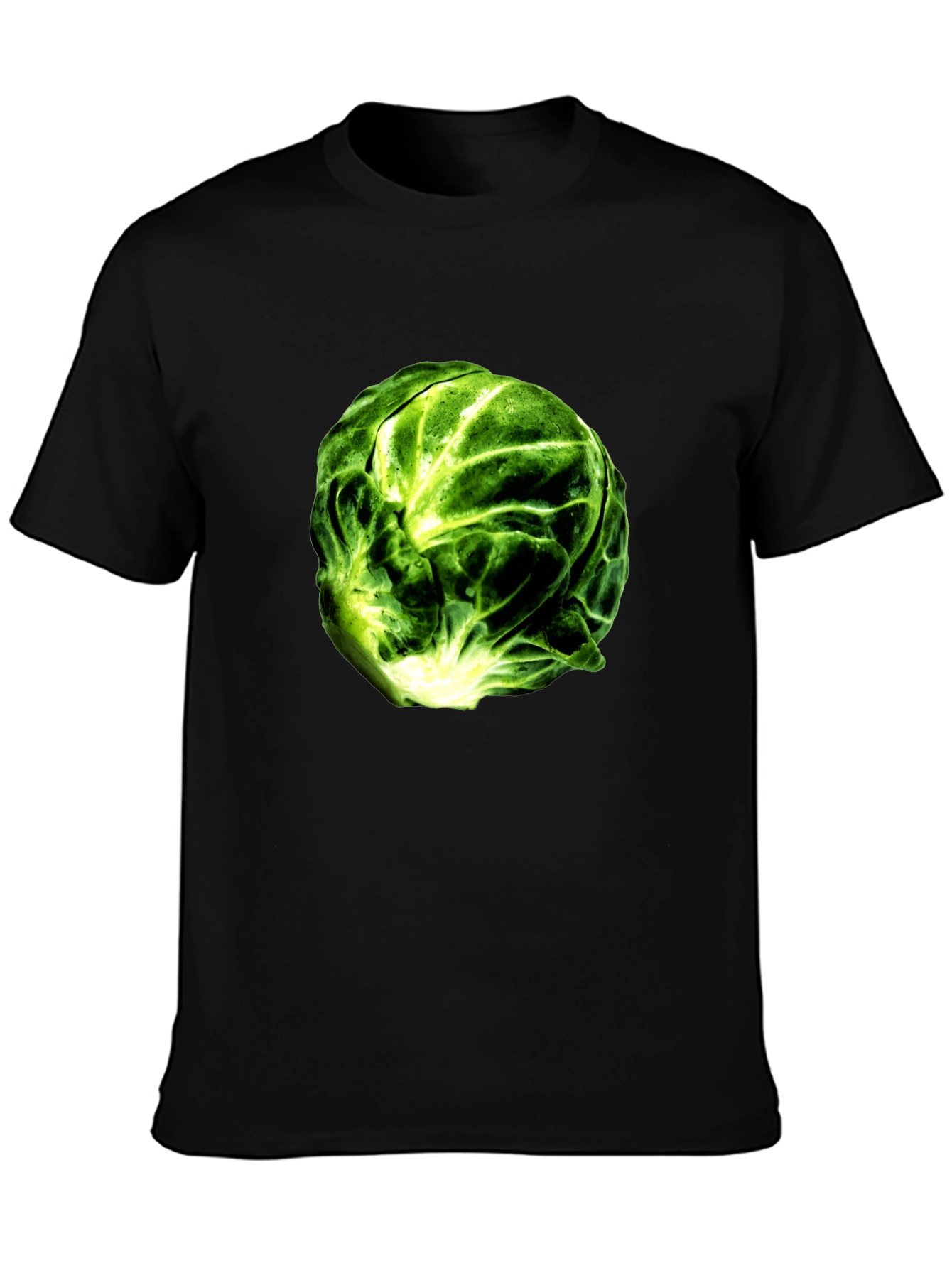 Brussels Sprout Graphic Tee - Black Cotton T-Shirt
