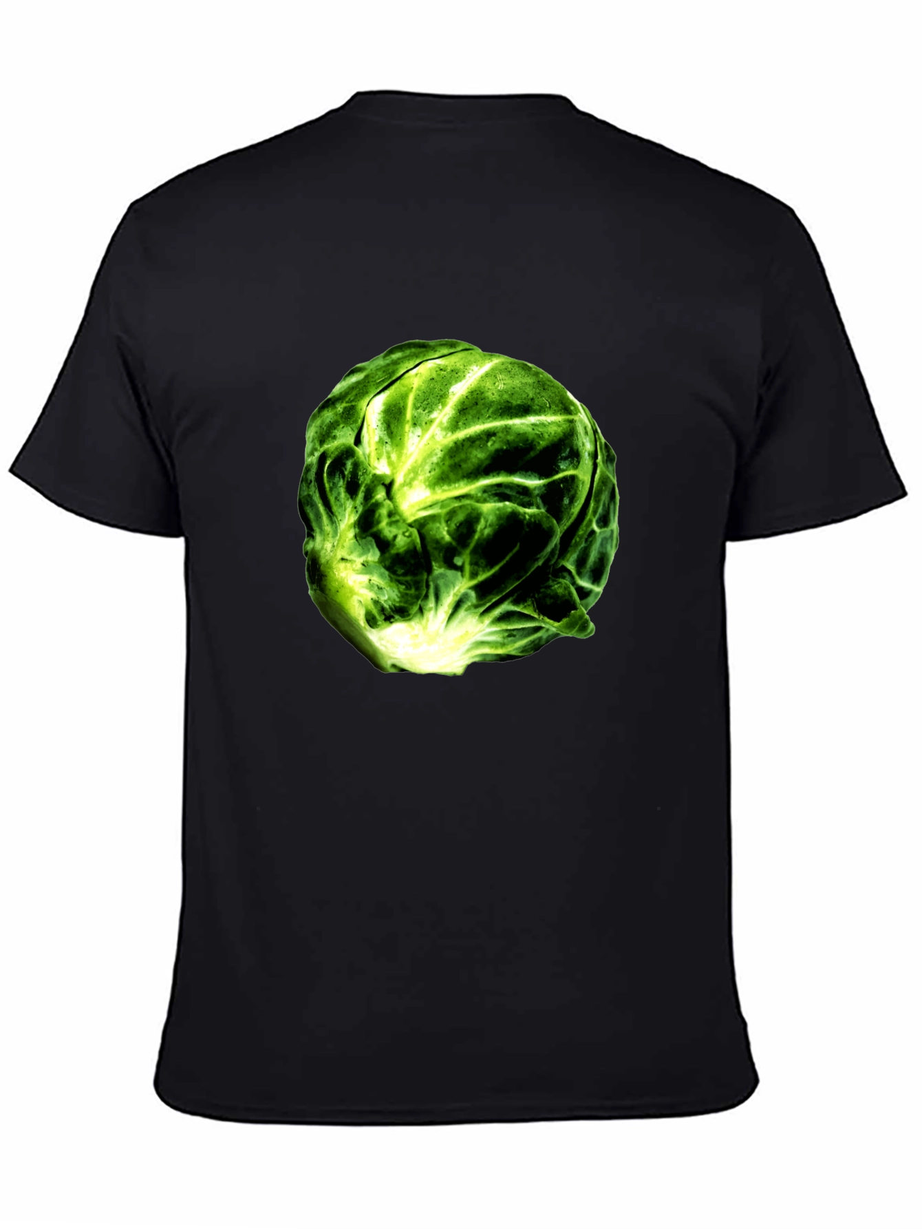 Brussels Sprout Graphic Tee - Black Cotton T-Shirt