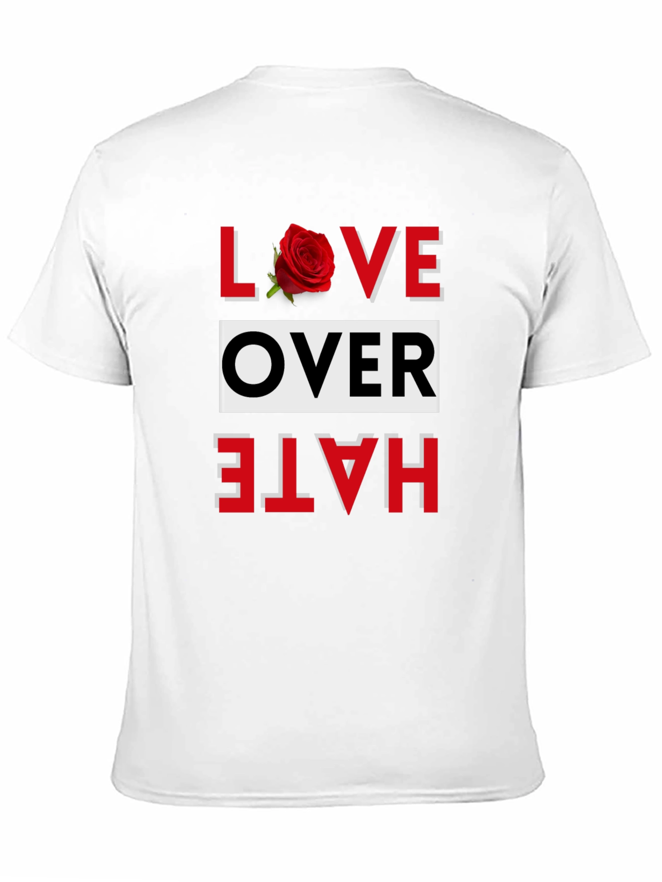 Love Over Hate Graphic Tee - Black Cotton Blend