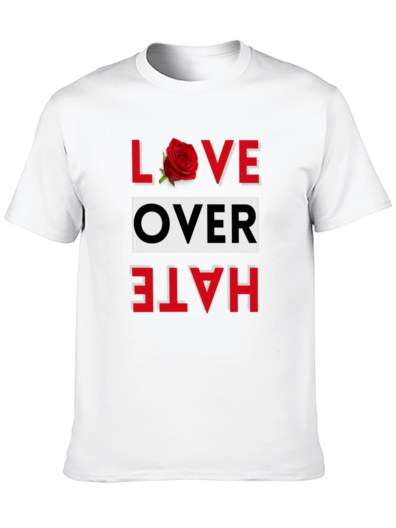 Love Over Hate Graphic Tee - Black Cotton Blend