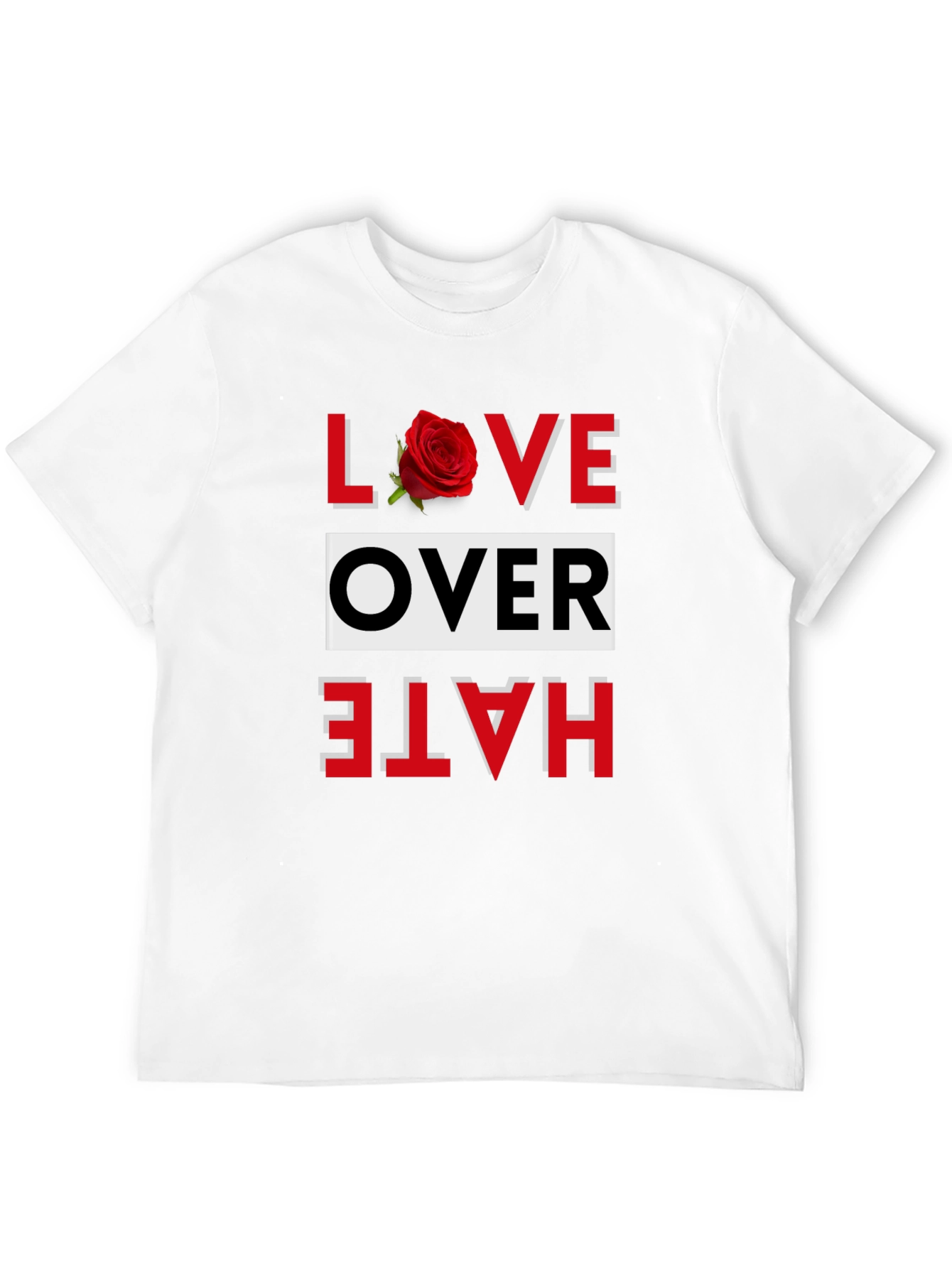 Love Over Hate Graphic Tee - Black Cotton Blend