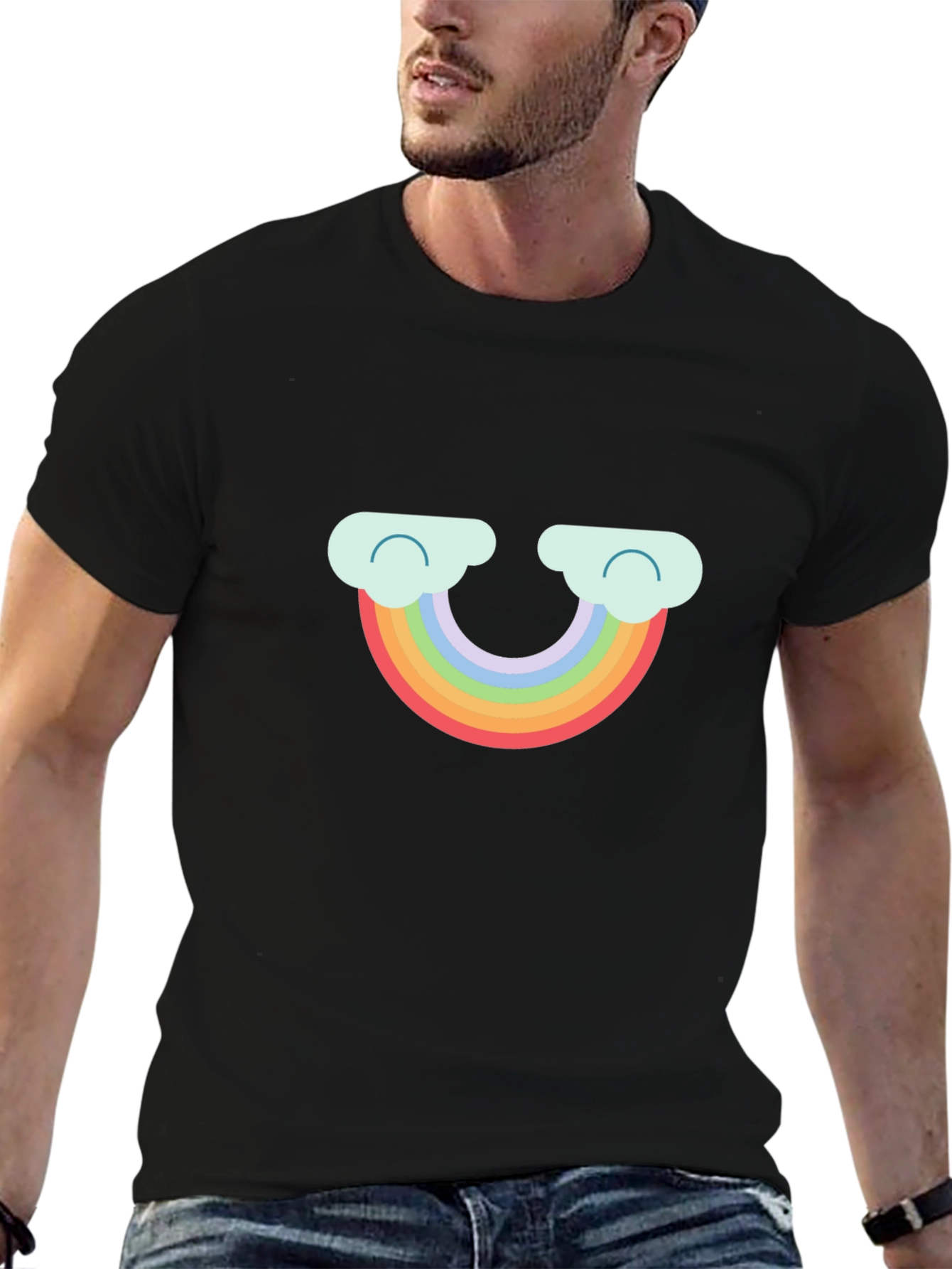 Rainbow Cloud Graphic Tee - Cute & Comfy T-Shirt