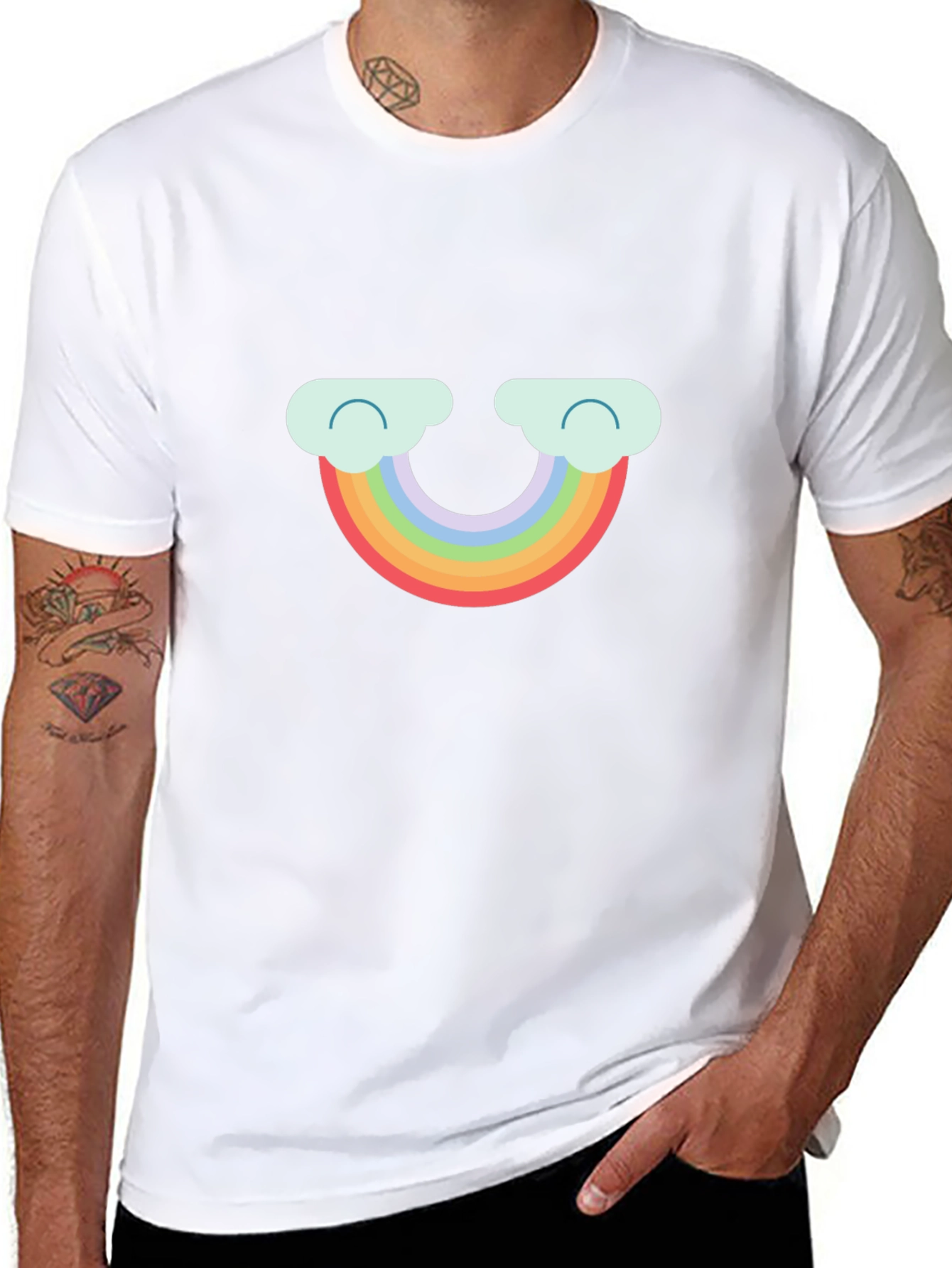 Rainbow Cloud Graphic Tee - Cute & Comfy T-Shirt