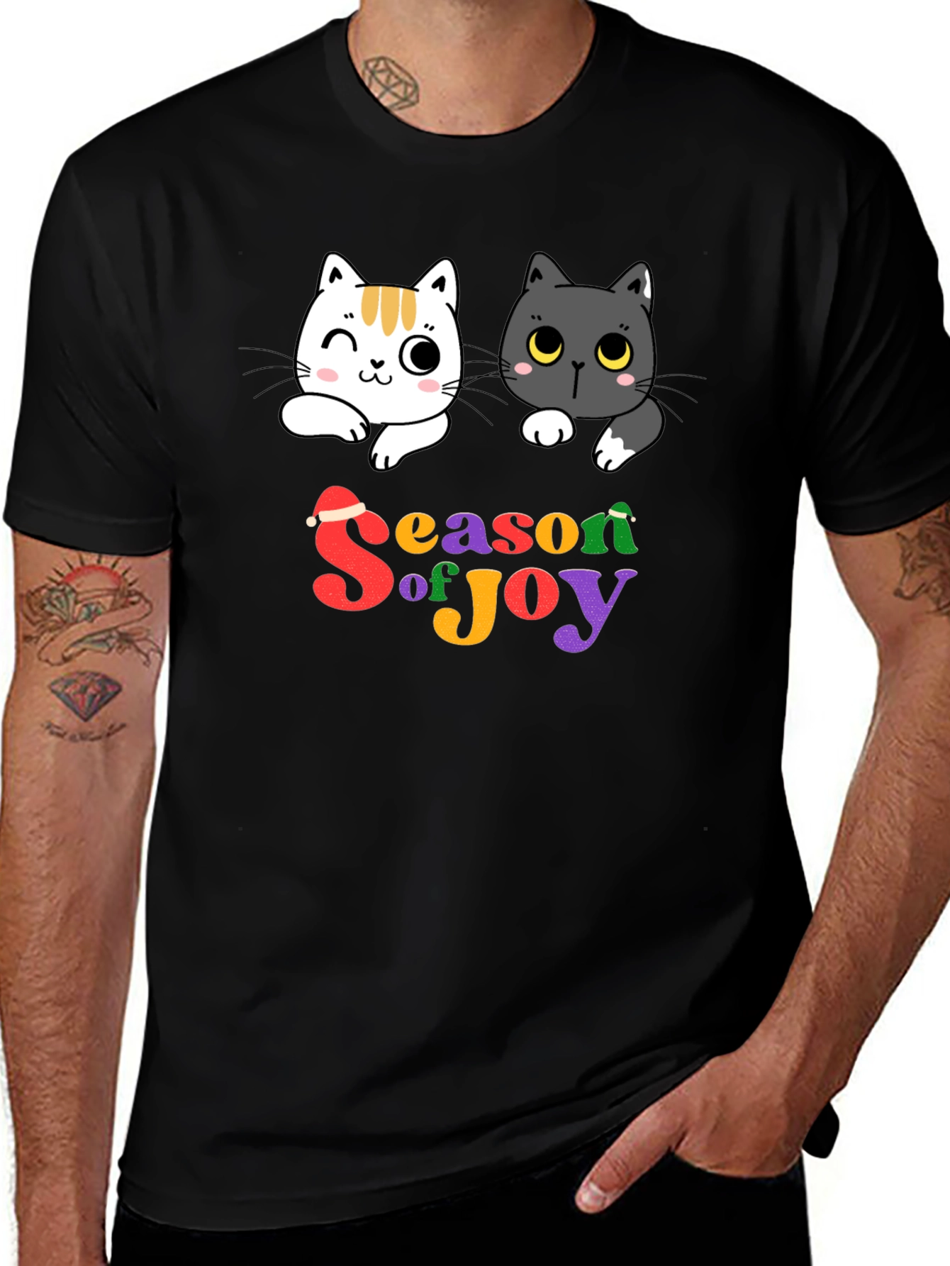 Season of Joy Cat Graphic T-Shirt