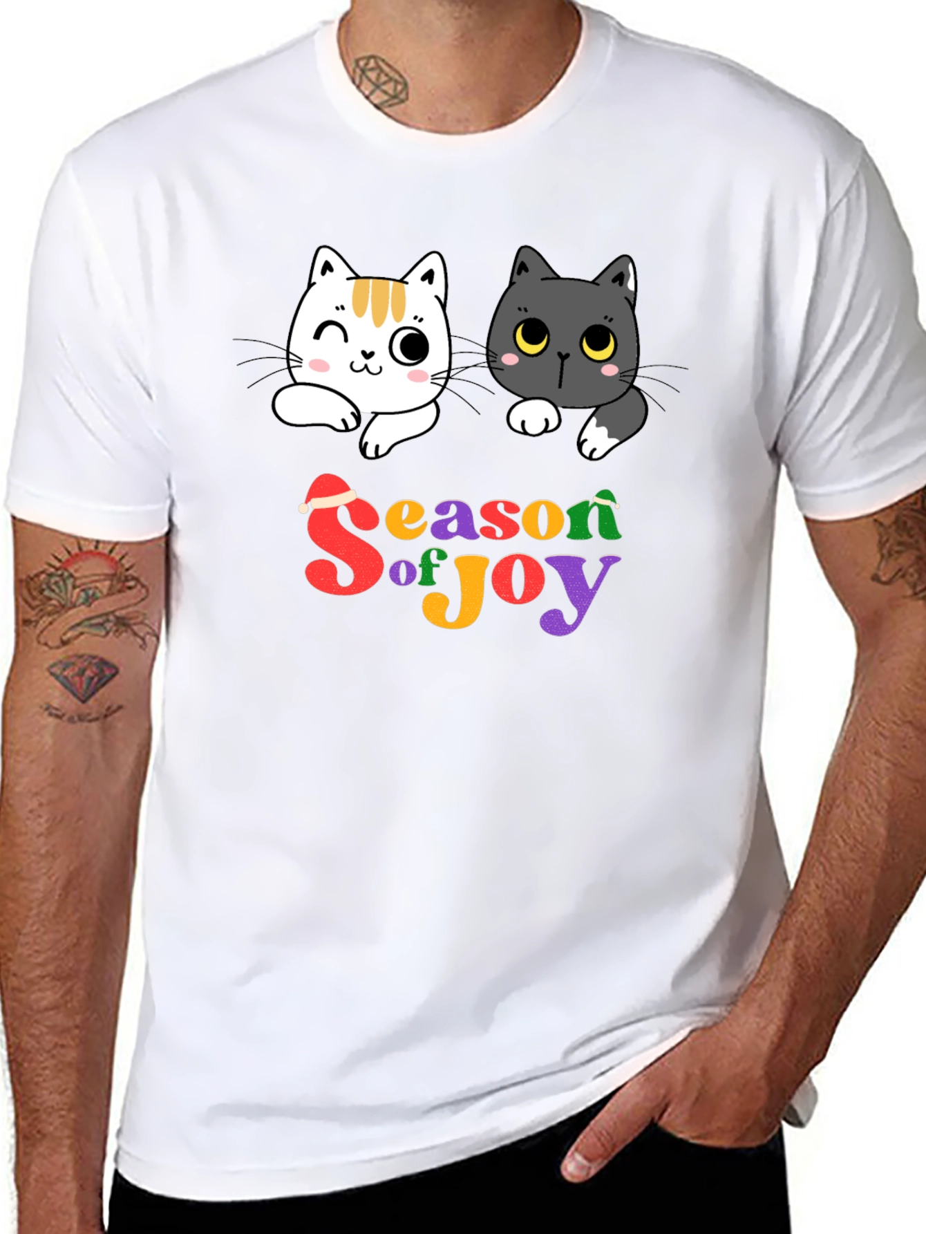 Season of Joy Cat Graphic T-Shirt