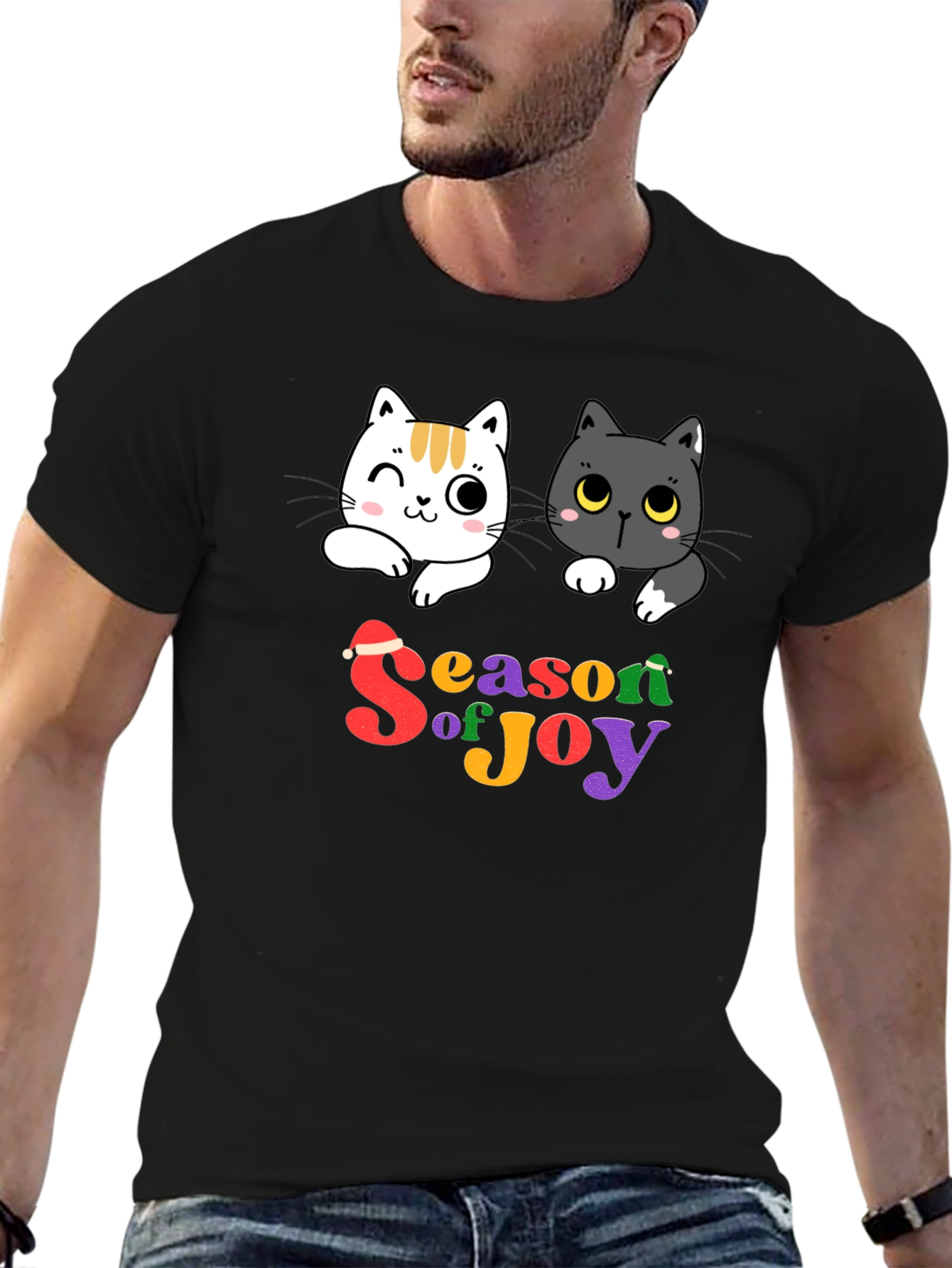 Season of Joy Cat Graphic T-Shirt