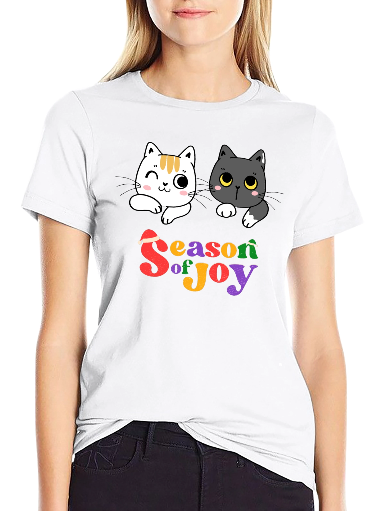 Season of Joy Cat Graphic T-Shirt