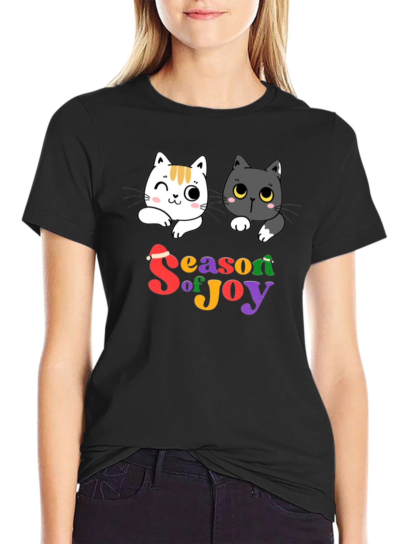 Season of Joy Cat Graphic T-Shirt