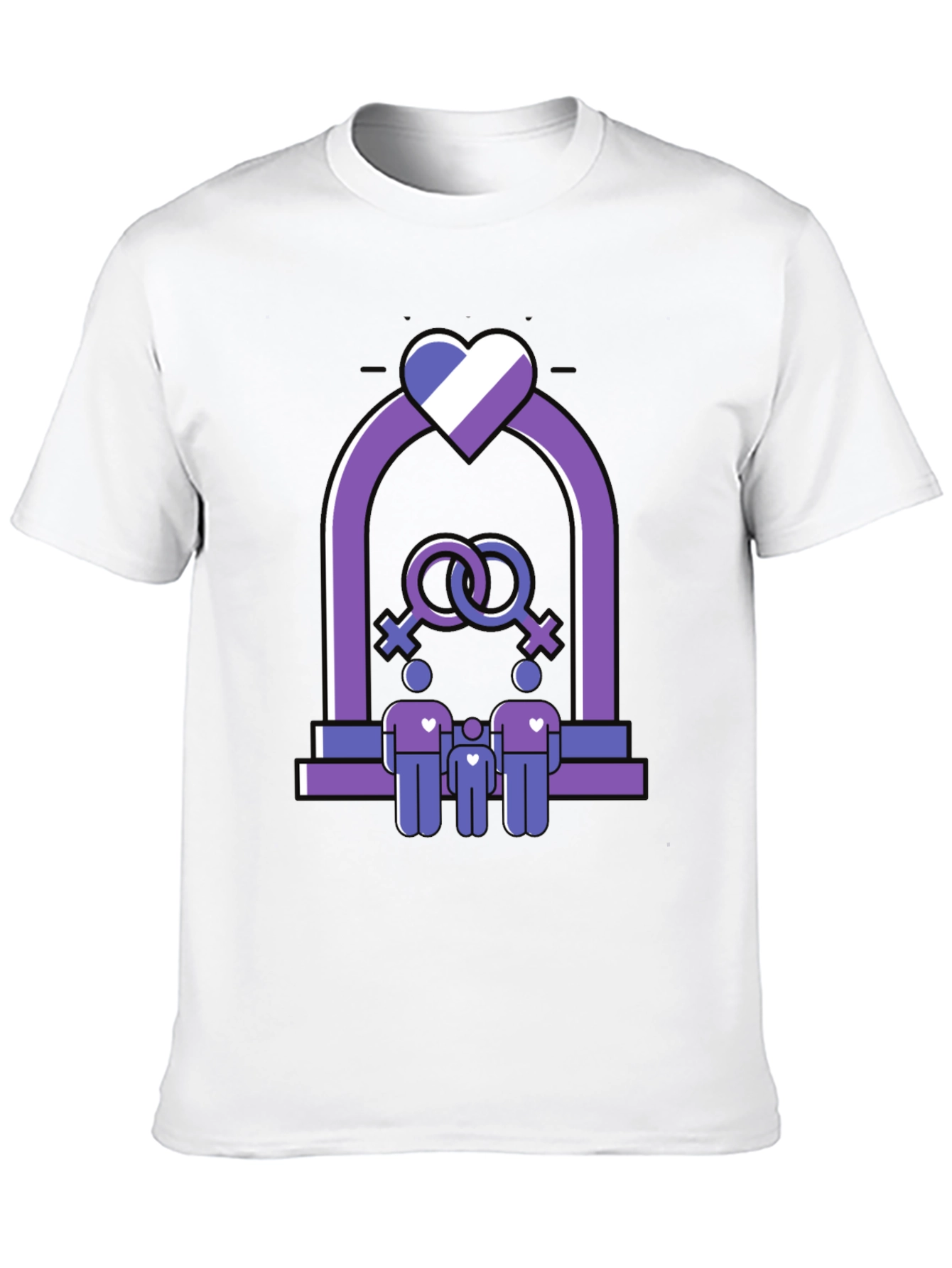 Pride Family T-Shirt - Lesbian Parents with Child