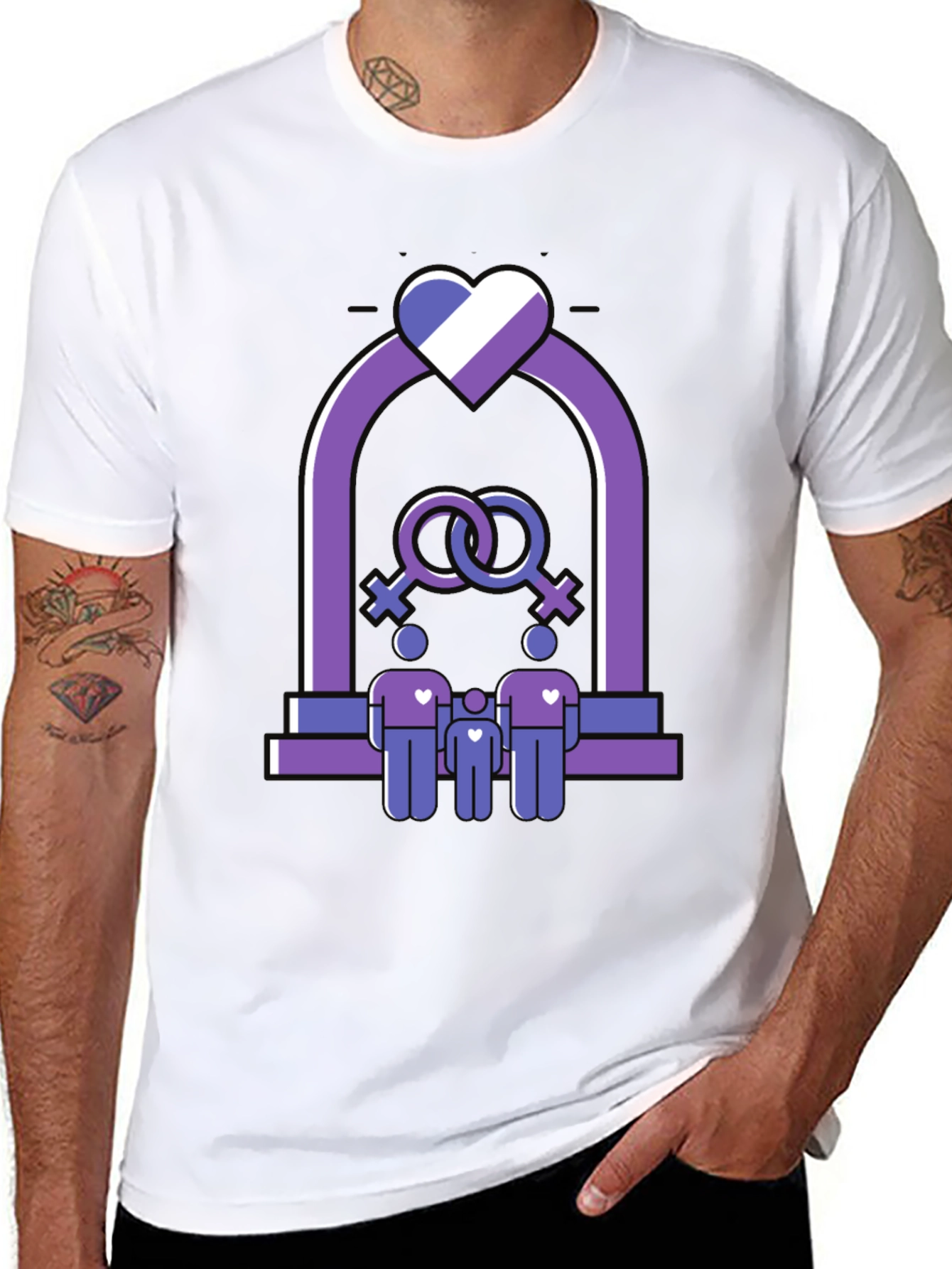 Pride Family T-Shirt - Lesbian Parents with Child