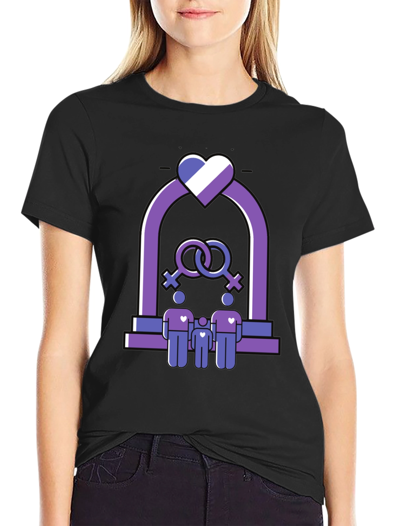 Pride Family T-Shirt - Lesbian Parents with Child