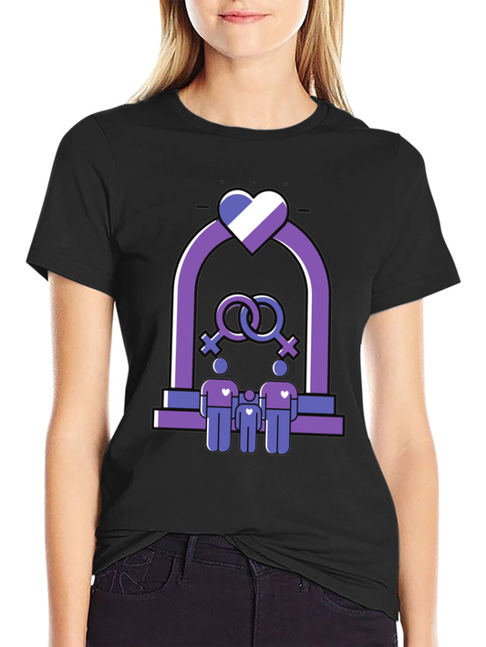 Pride Family T-Shirt - Lesbian Parents with Child