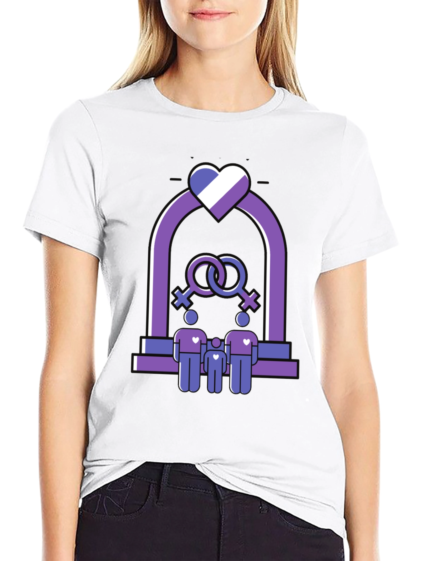Pride Family T-Shirt - Lesbian Parents with Child