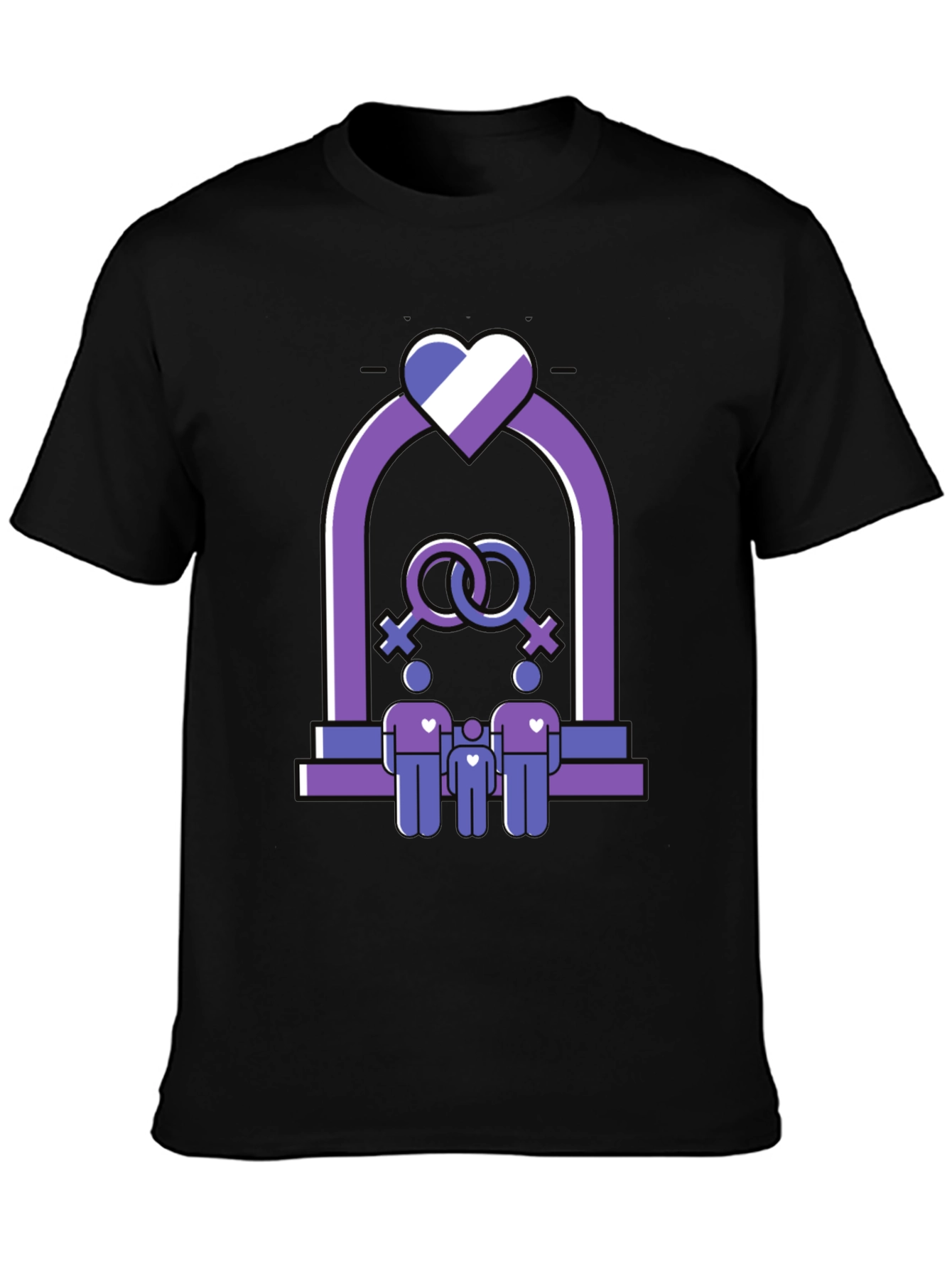 Pride Family T-Shirt - Lesbian Parents with Child