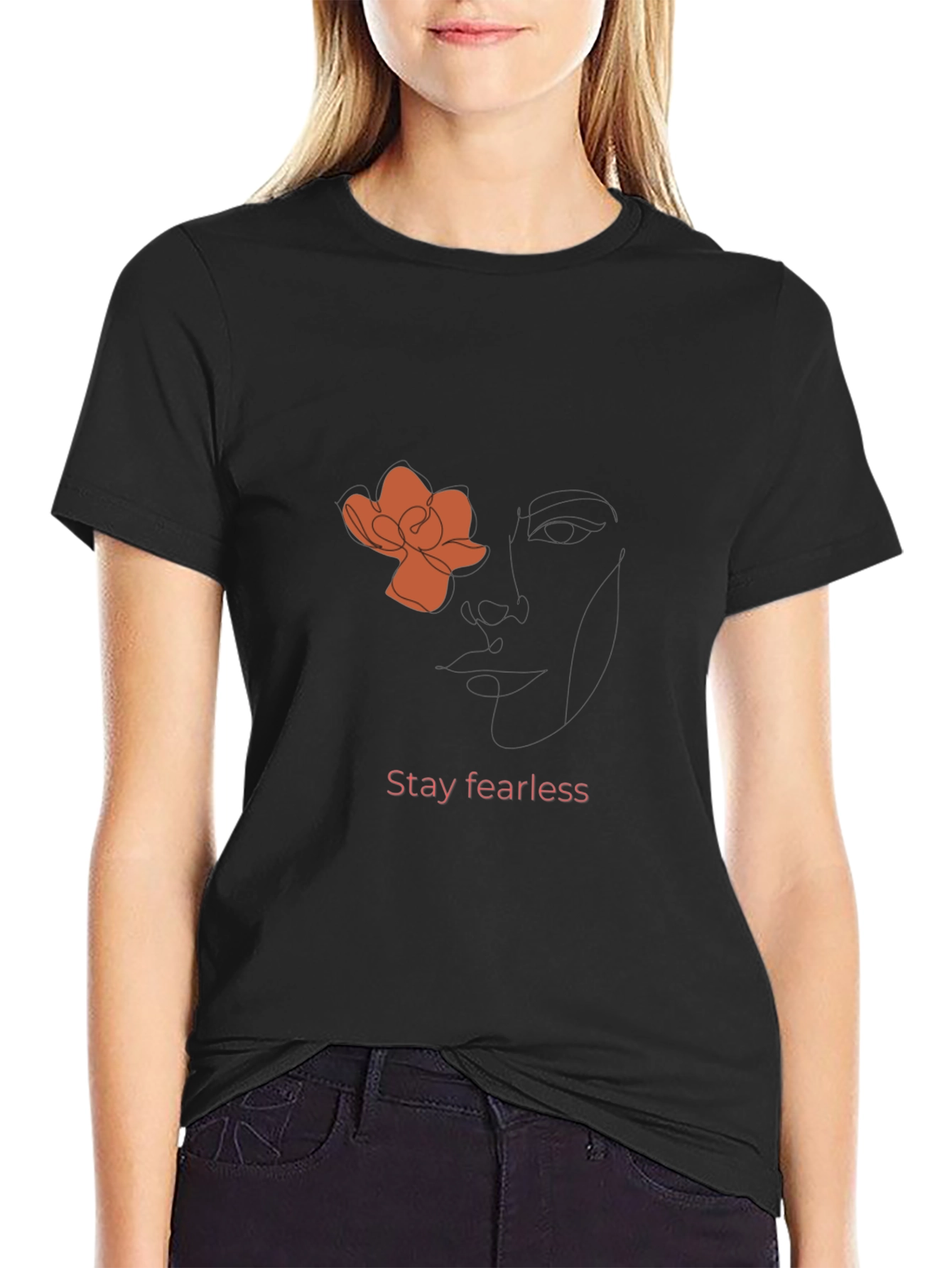 Fearless Flower Graphic Black Tee
