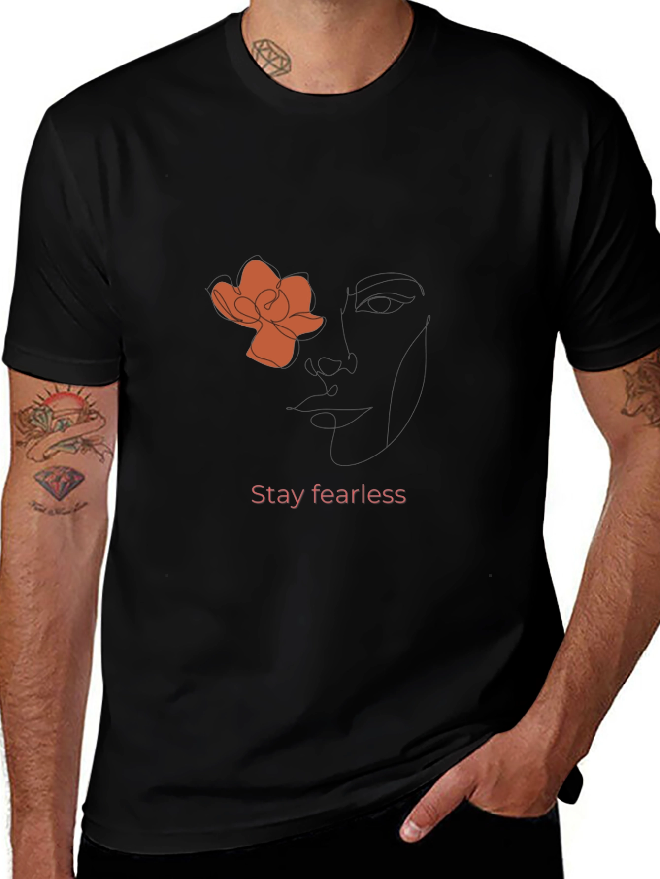 Fearless Flower Graphic Black Tee