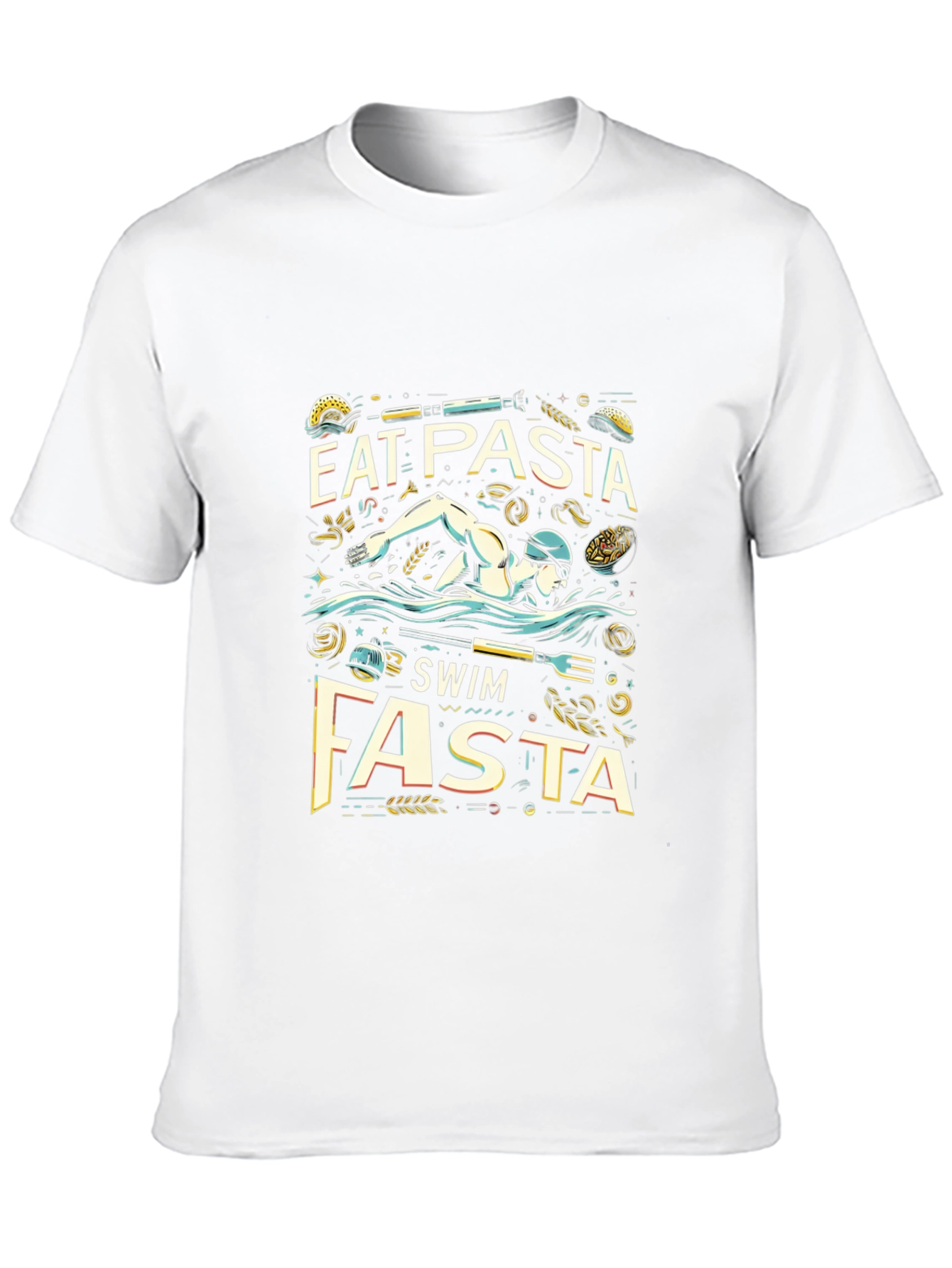 Eat Pasta Swim Fasta Black T-Shirt