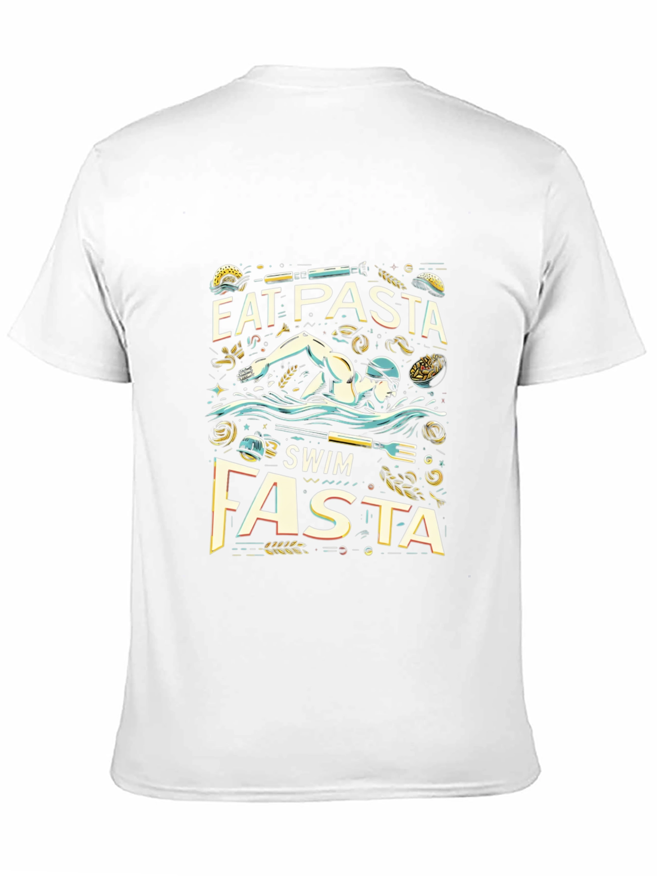 Eat Pasta Swim Fasta Black T-Shirt