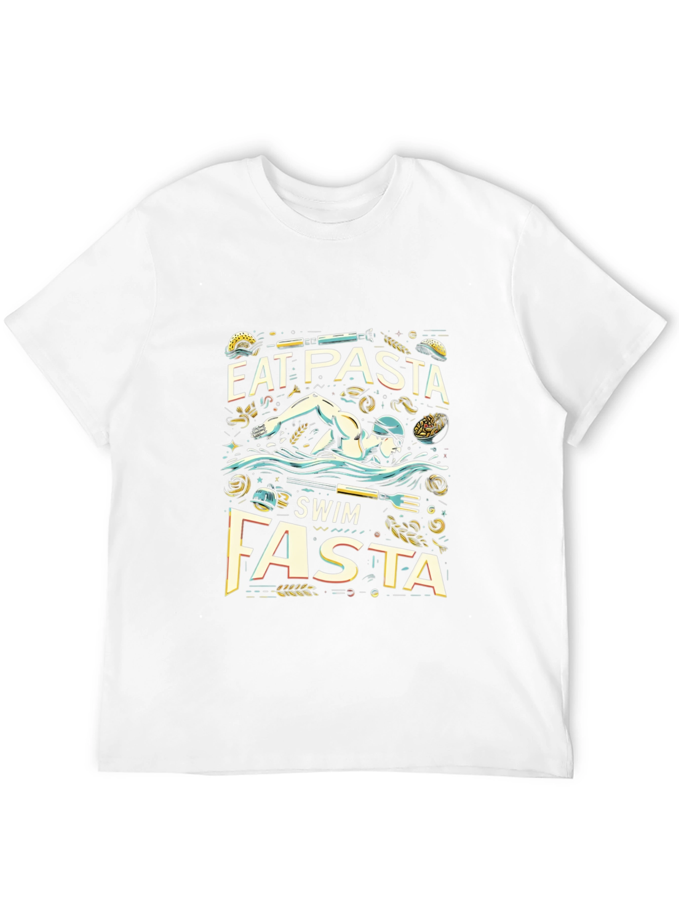 Eat Pasta Swim Fasta Black T-Shirt