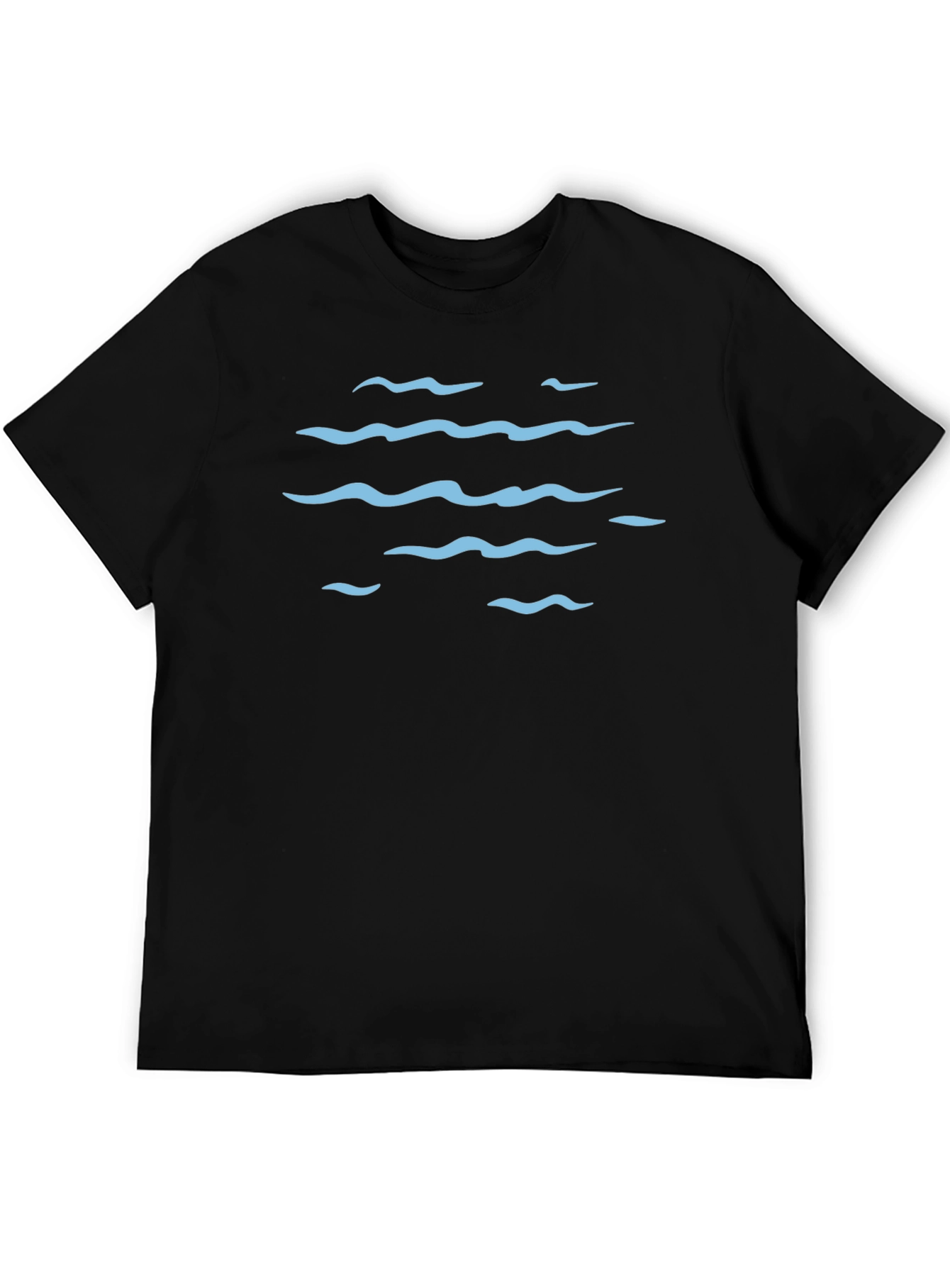 Ocean Wave Pattern Graphic Tee - Black