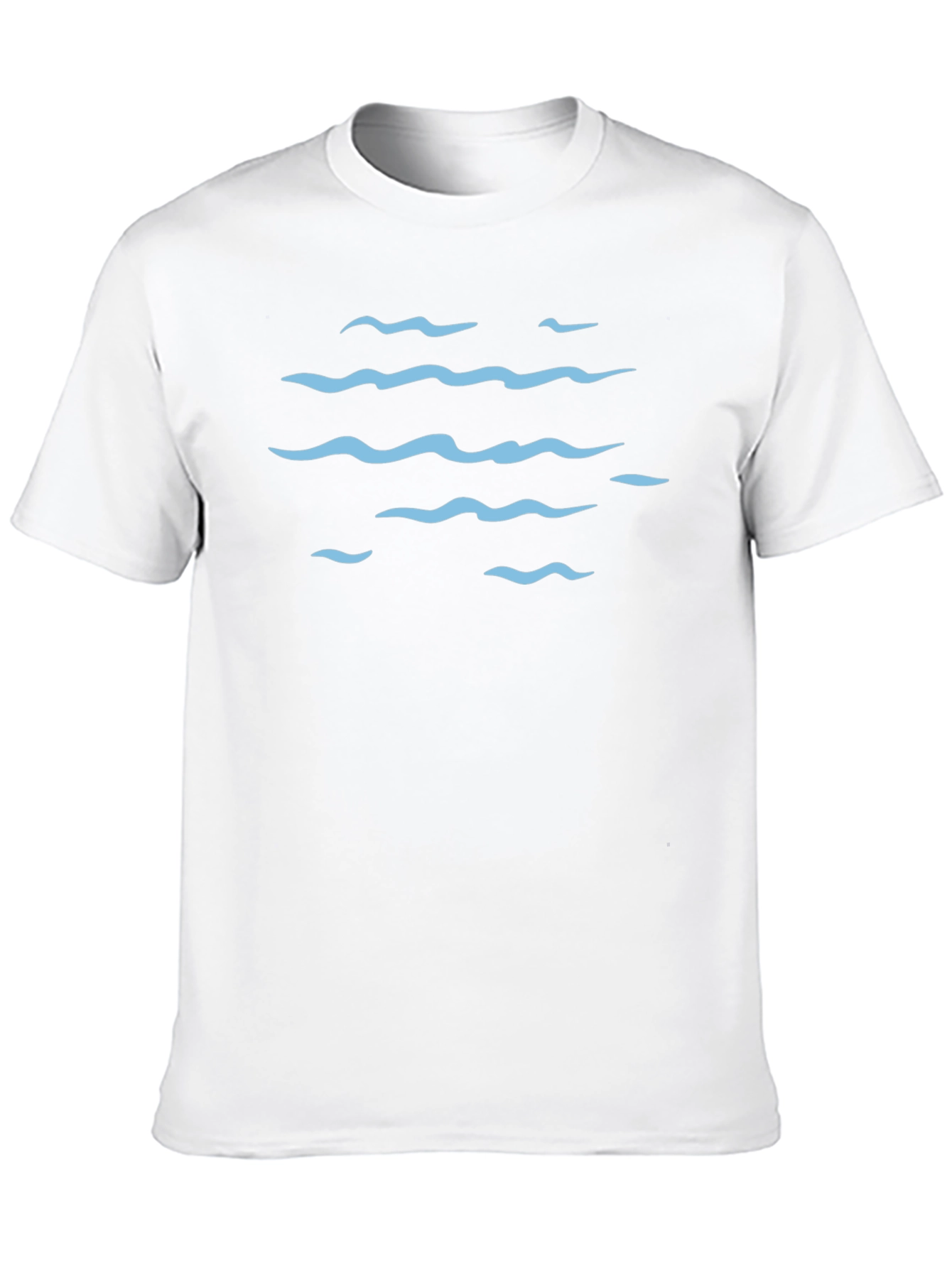 Ocean Wave Pattern Graphic Tee - Black