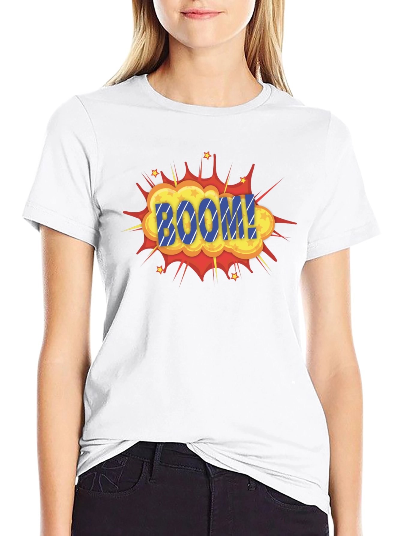 Boom Graphic Print Black T-Shirt