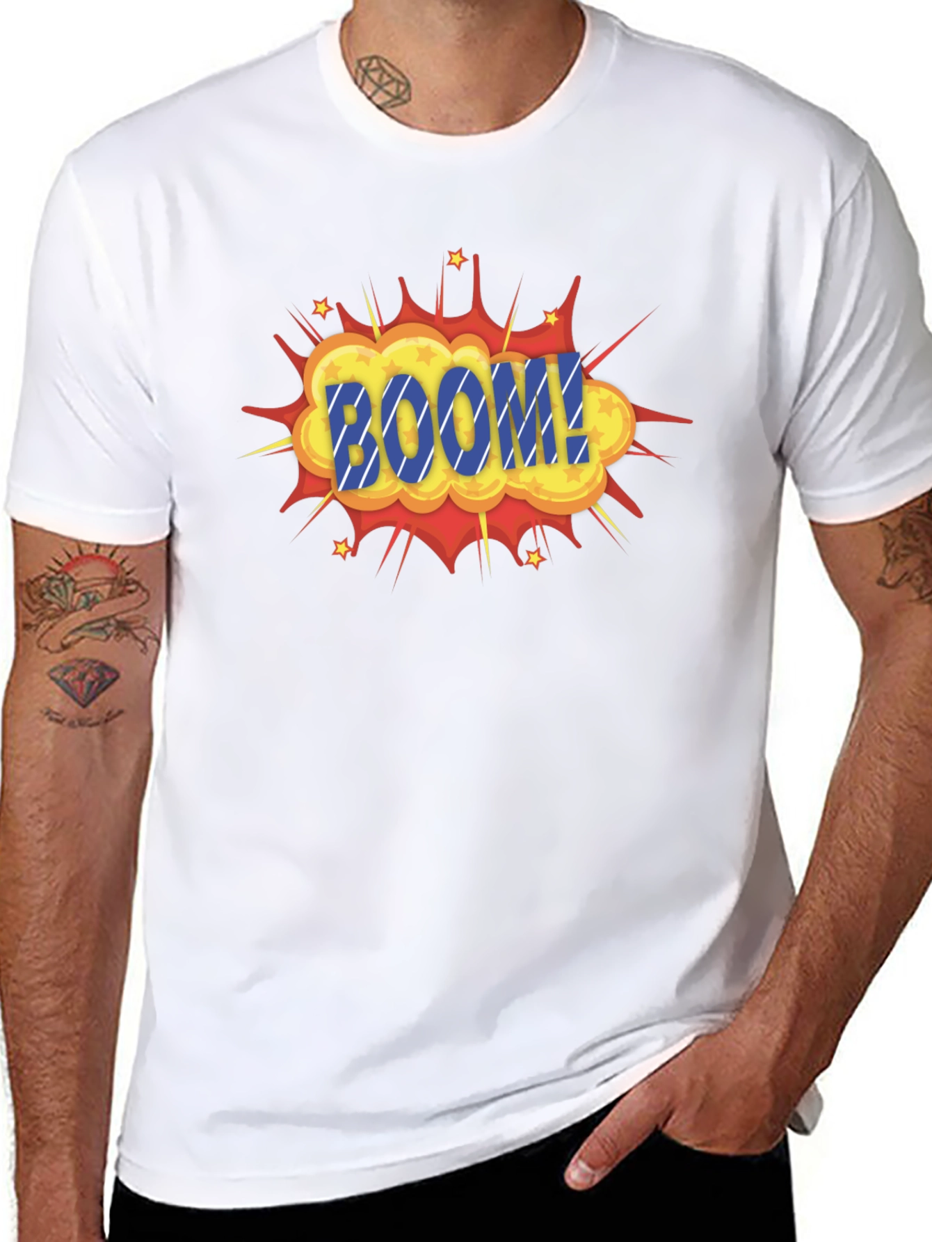 Boom Graphic Print Black T-Shirt