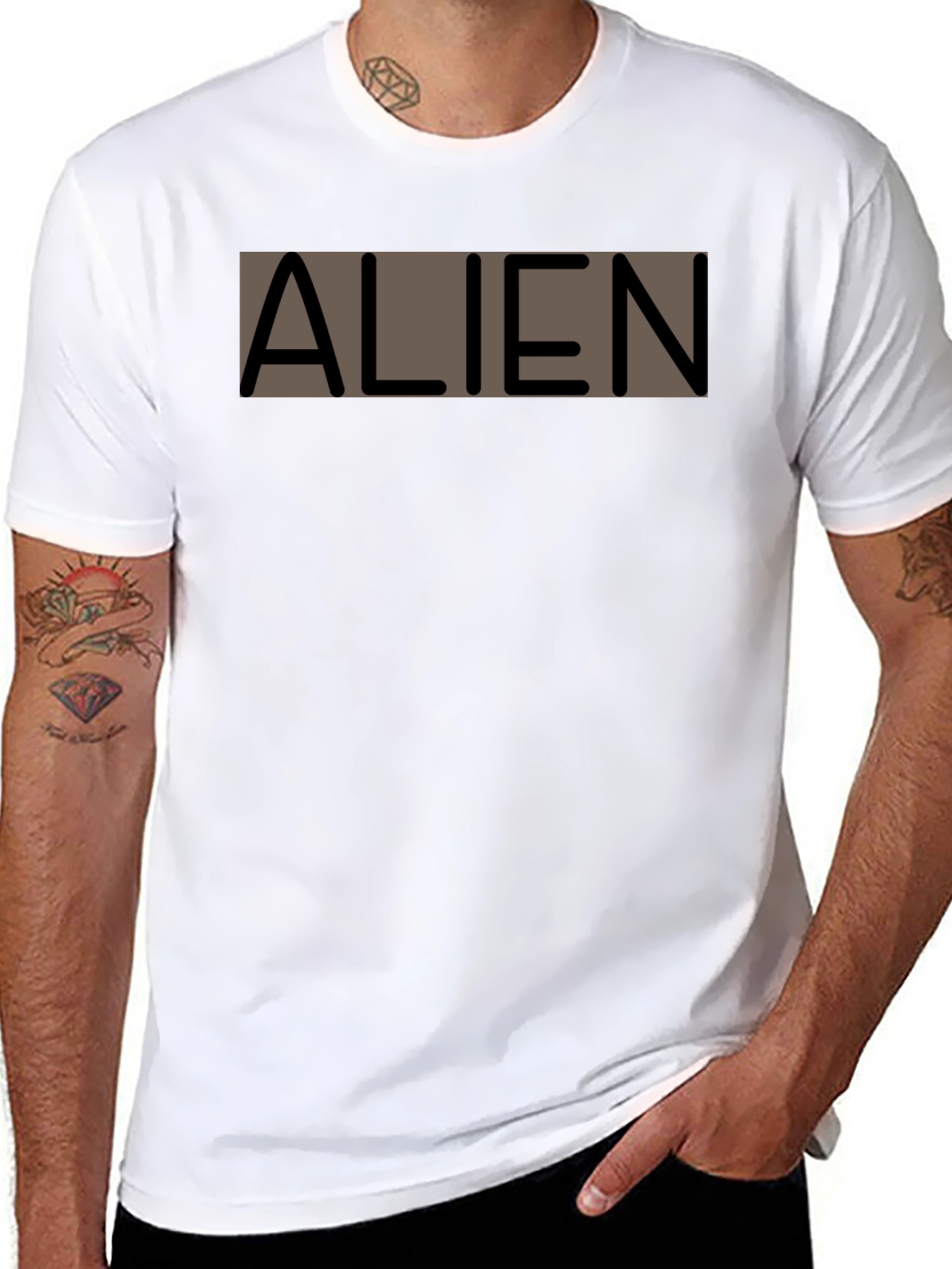 Alien Graphic Print Black T-Shirt