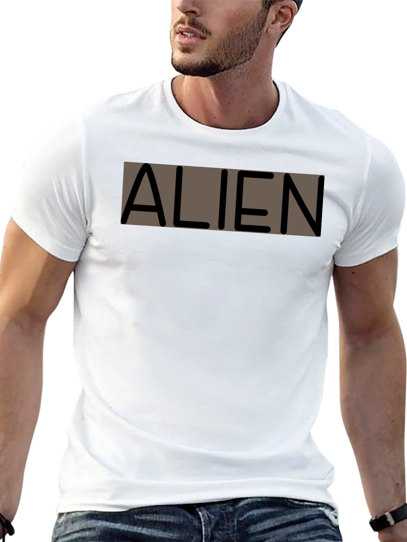 Alien Graphic Print Black T-Shirt