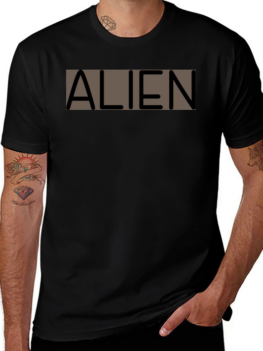 Alien Graphic Print Black T-Shirt