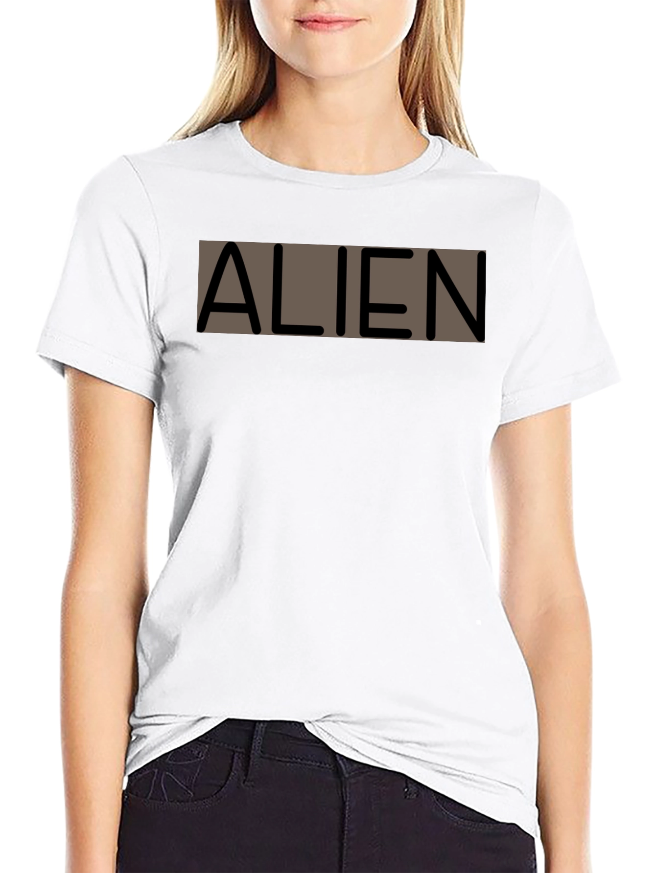 Alien Graphic Print Black T-Shirt