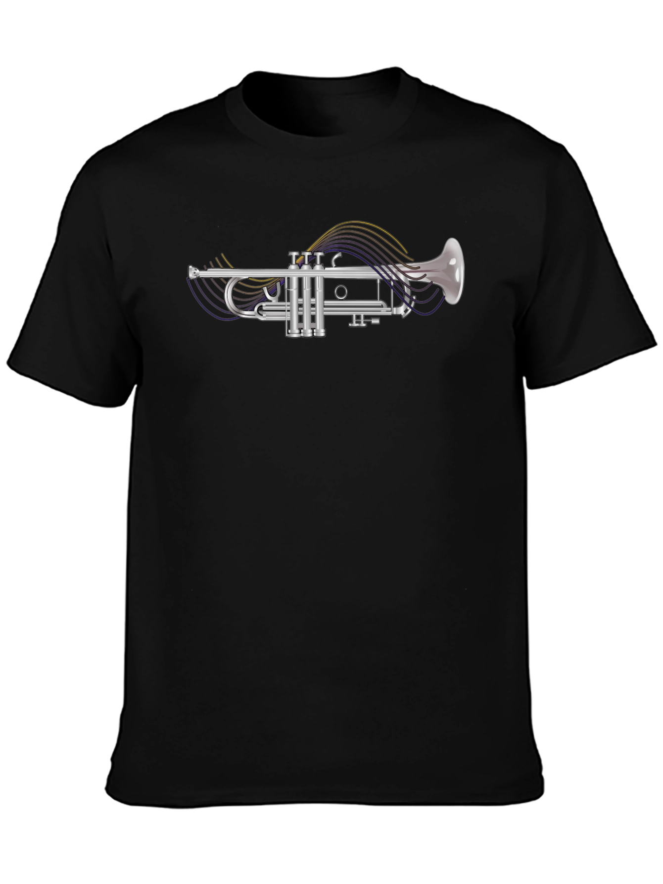 Trumpet Graphic Tee - Music Lovers Black T-Shirt