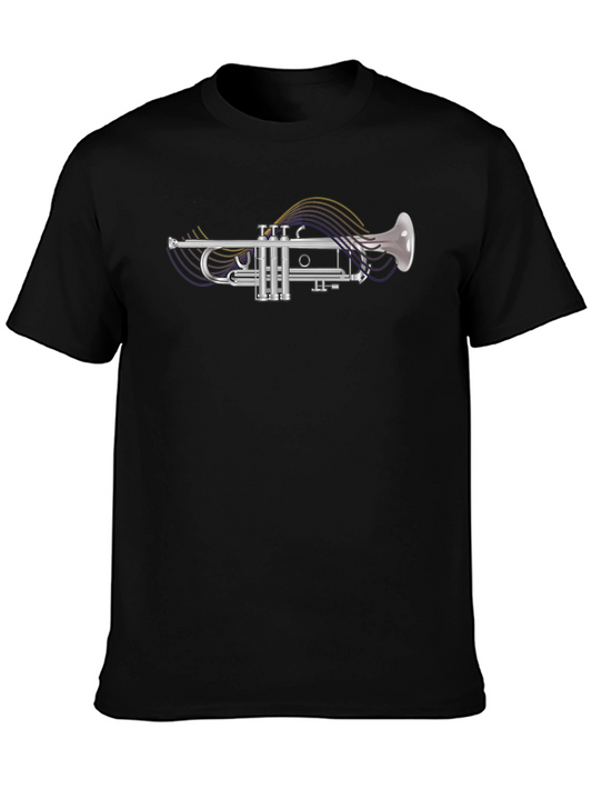 Trumpet Graphic Tee - Music Lovers Black T-Shirt