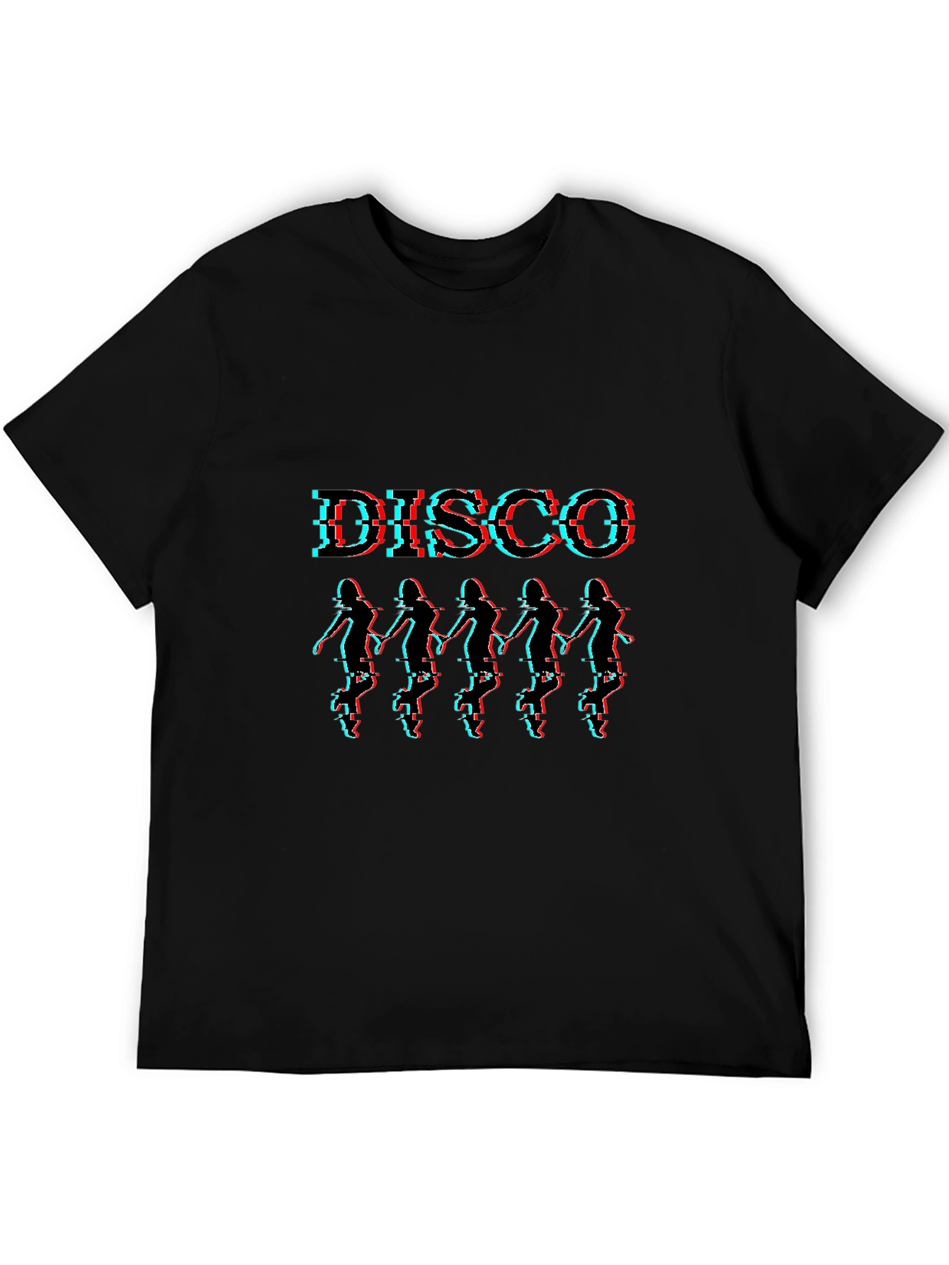 Retro Disco Dancer Graphic Tee - Black