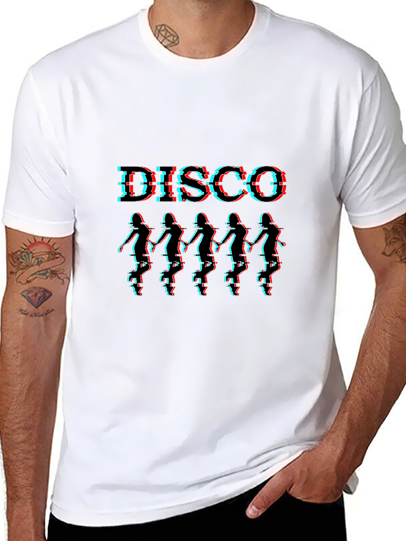 Retro Disco Dancer Graphic Tee - Black