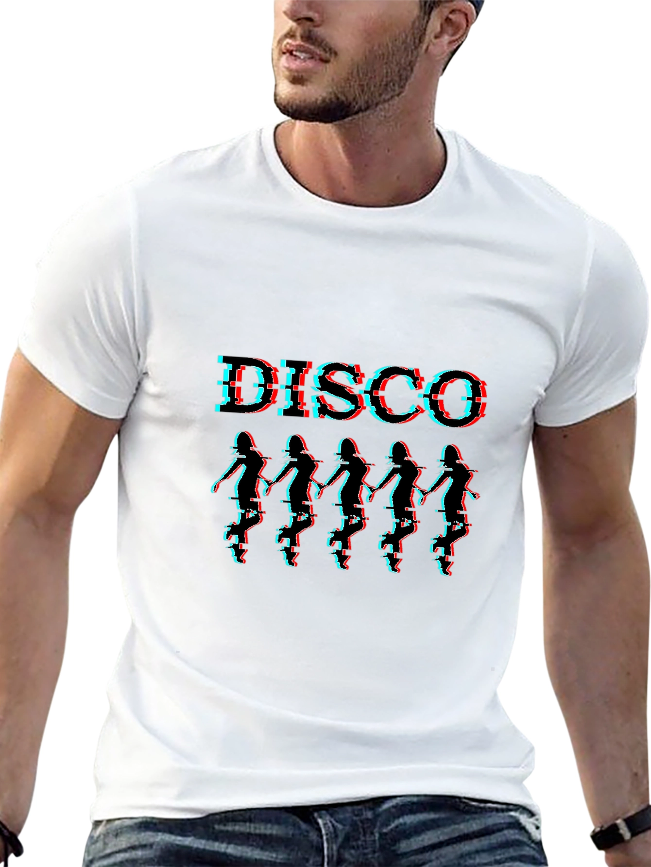 Retro Disco Dancer Graphic Tee - Black