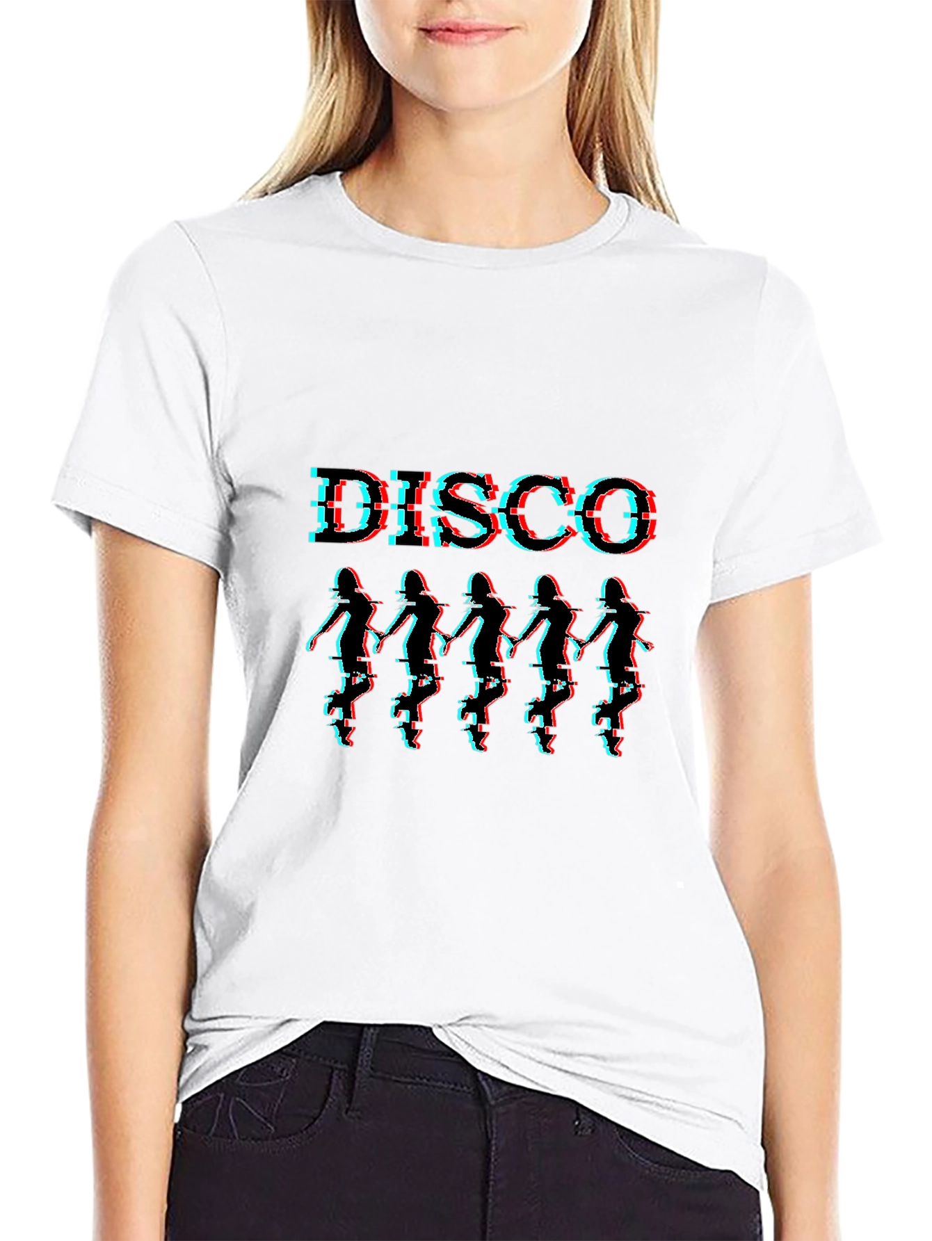 Retro Disco Dancer Graphic Tee - Black