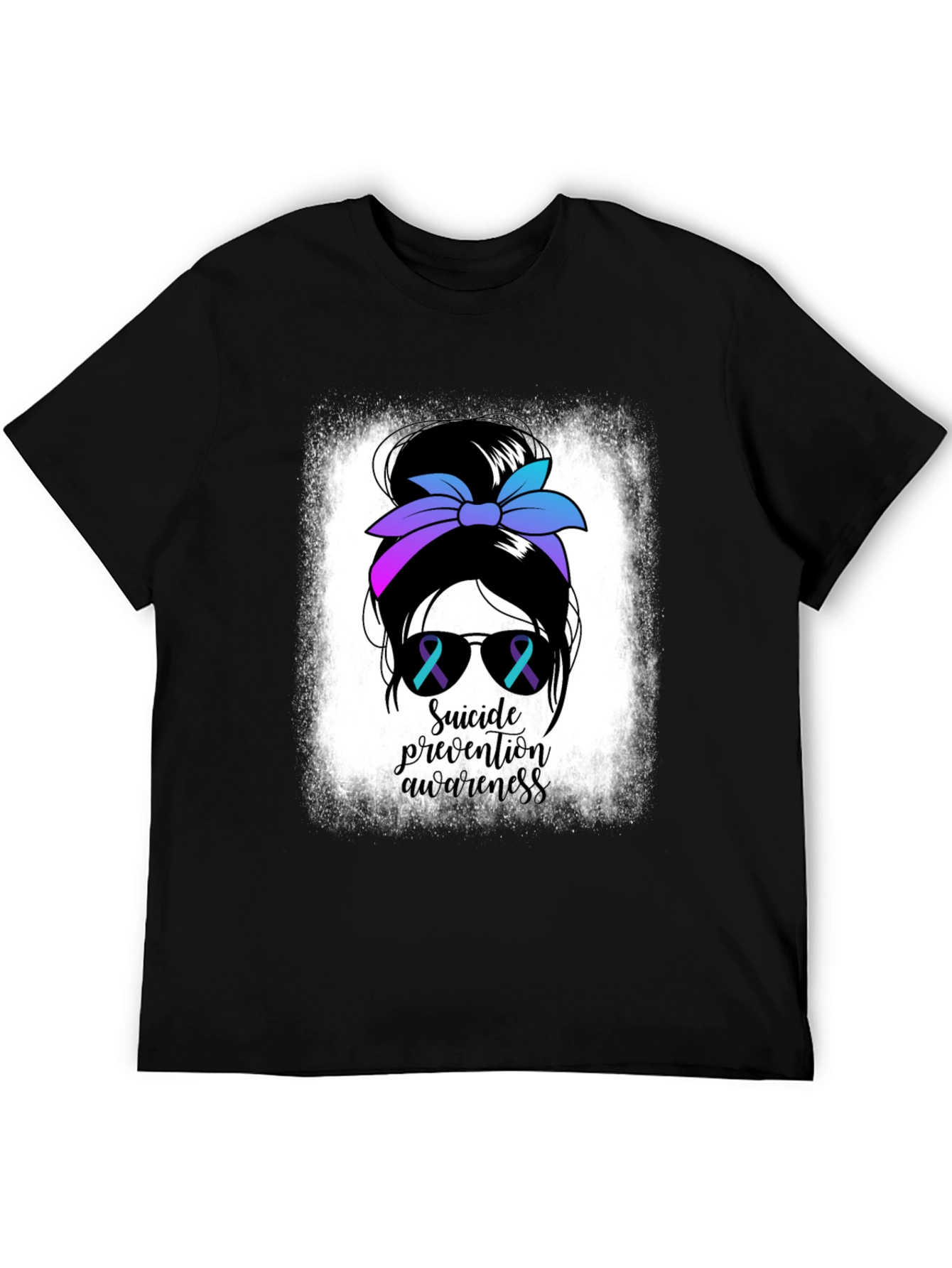 Suicide Prevention Awareness Messy Bun T-Shirt