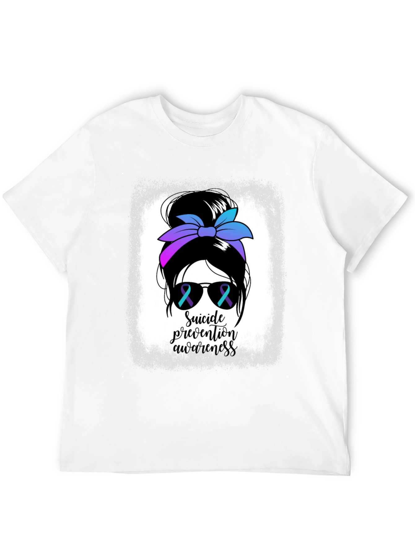 Suicide Prevention Awareness Messy Bun T-Shirt