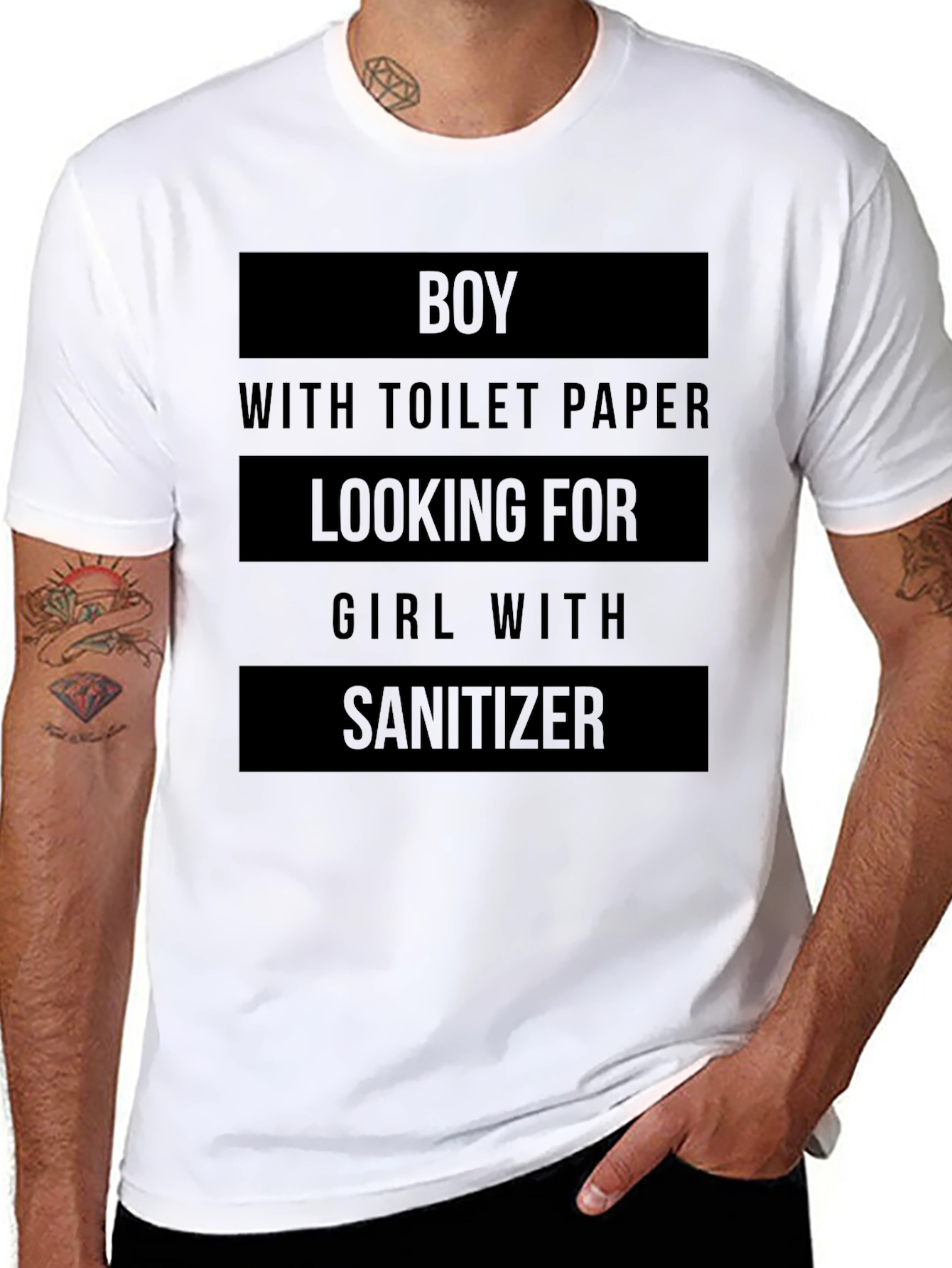 Humorous Boy With Toilet Paper Graphic Tee