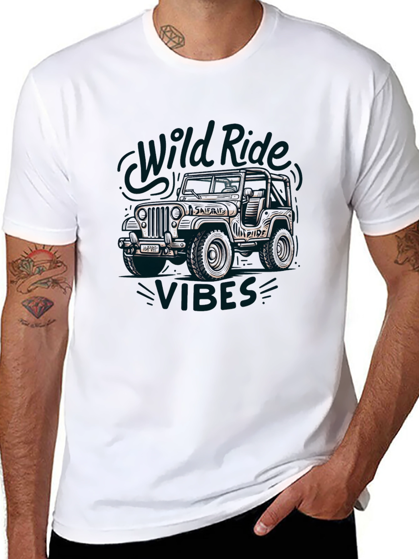 Wild Rides Vibes Black Graphic Tee