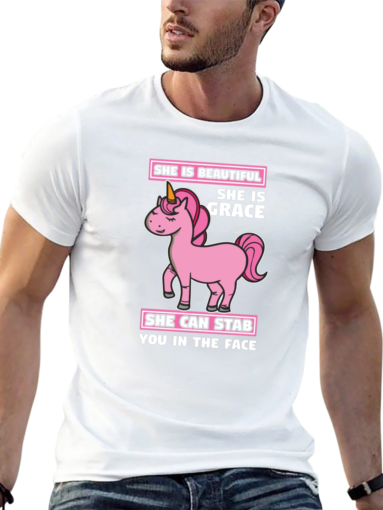 Unicorn She is Beautiful Graphic T-Shirt
