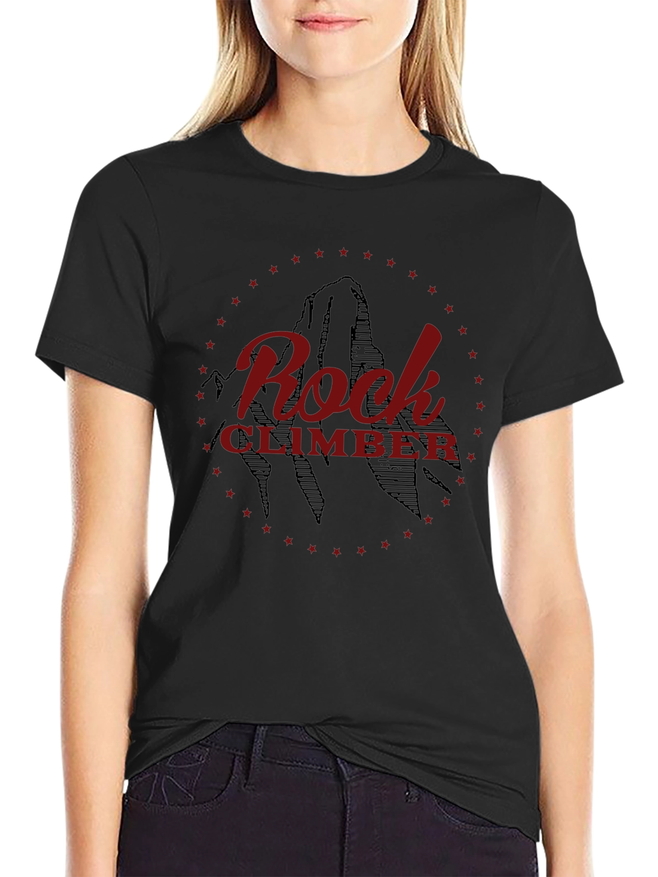 Rock Climber Graphic T-Shirt - Black Cotton Tee