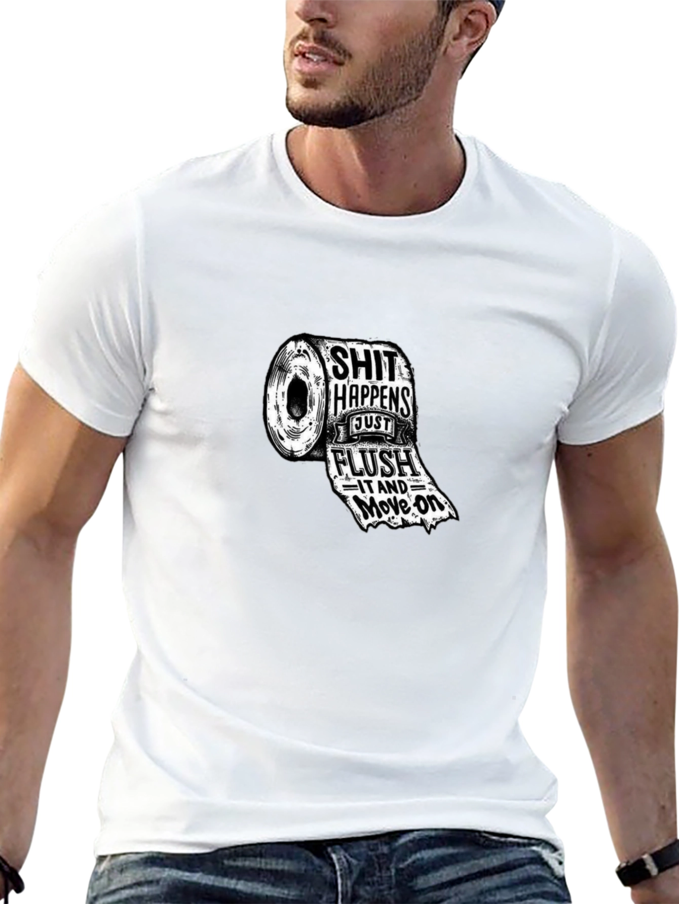 Funny Toilet Paper Roll Graphic T-Shirt