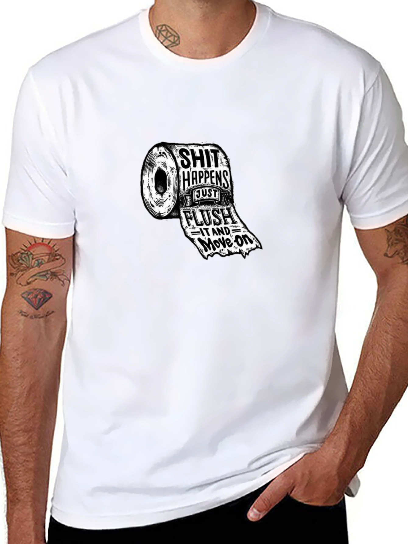Funny Toilet Paper Roll Graphic T-Shirt