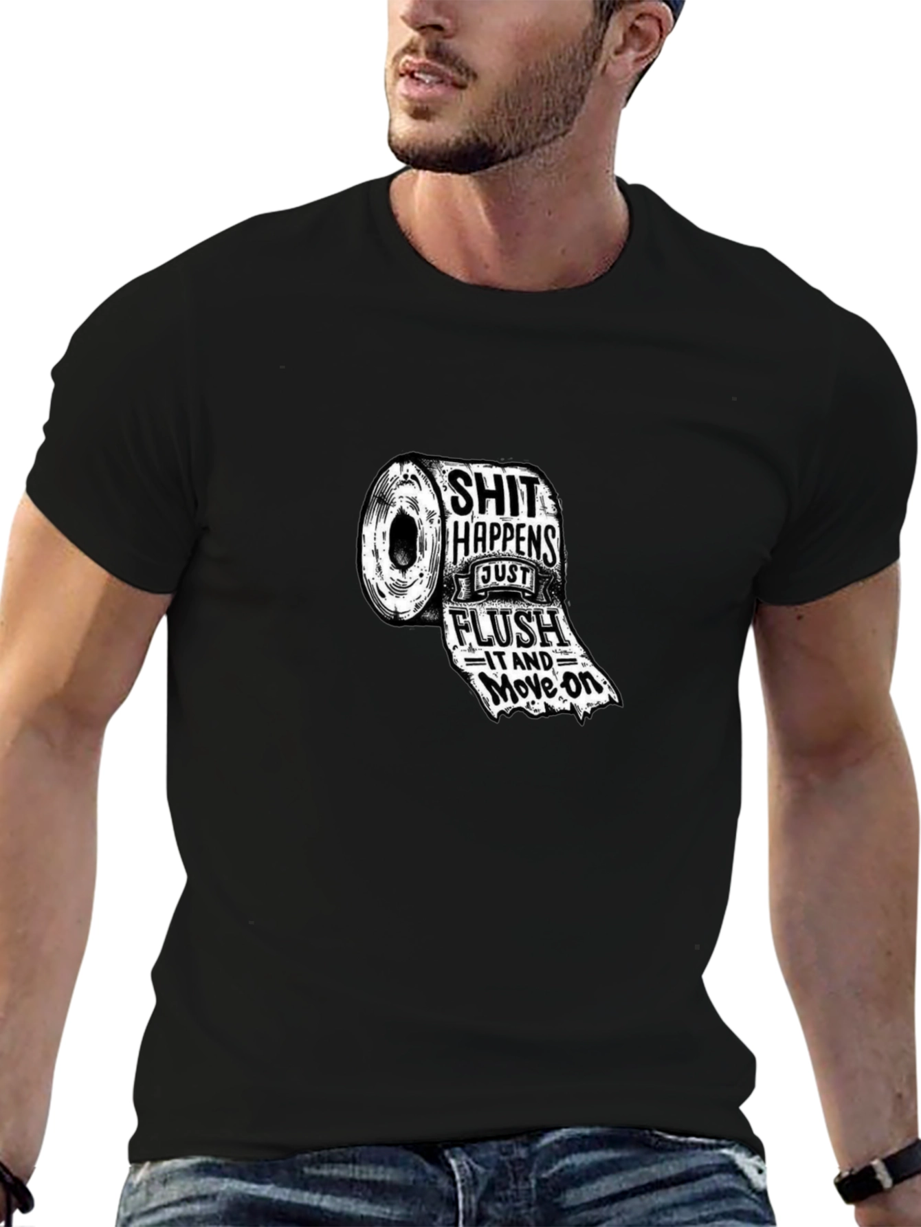 Funny Toilet Paper Roll Graphic T-Shirt